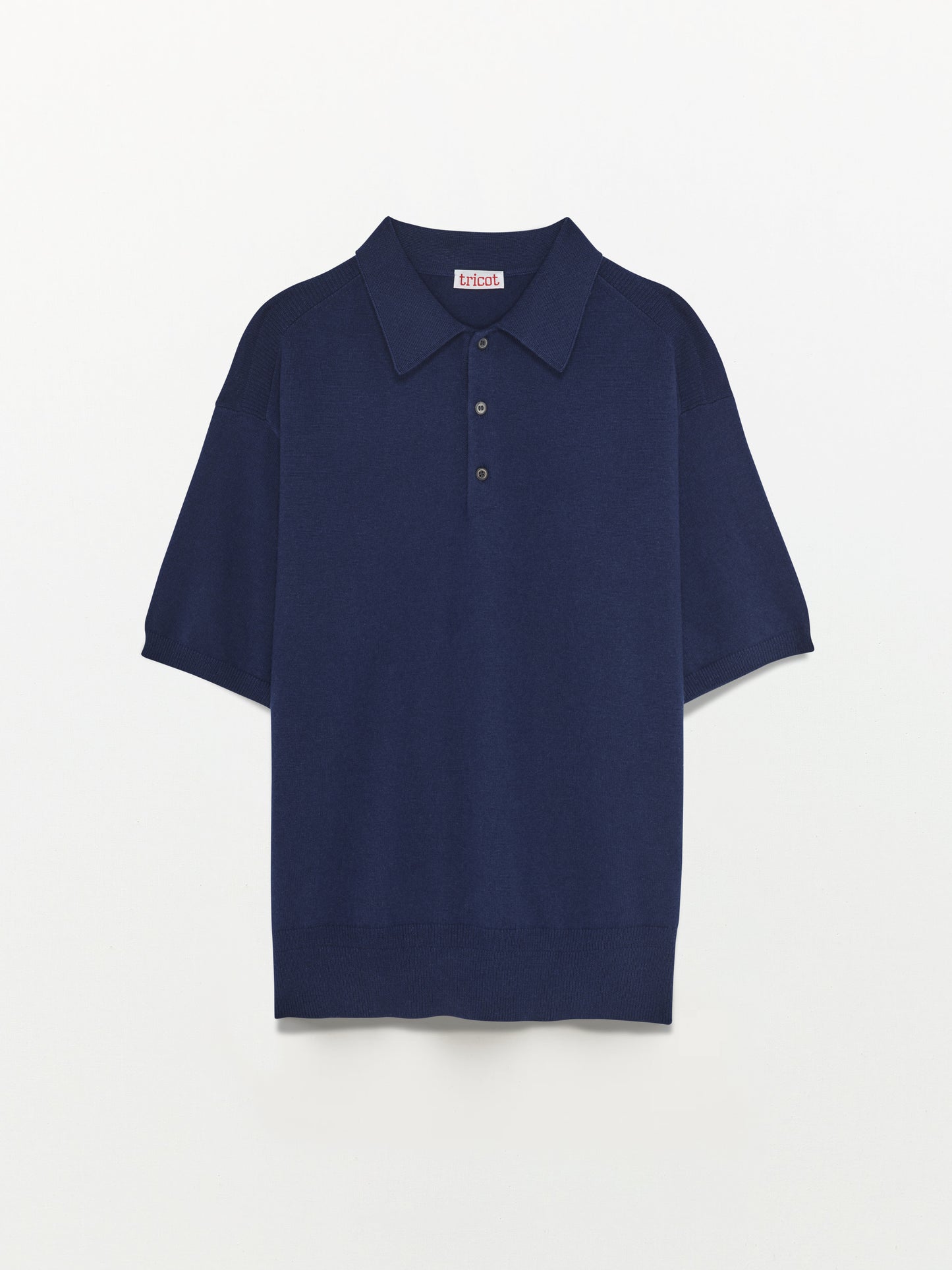 Men’s Navy Recycled Cashmere & Cotton Polo