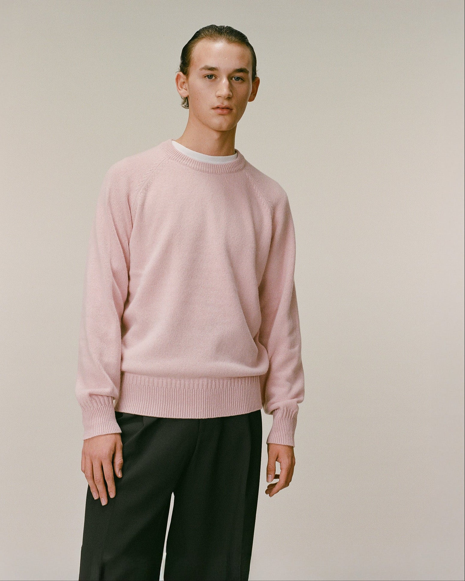 Men's Rose Cashmere Crew Neck Sweater