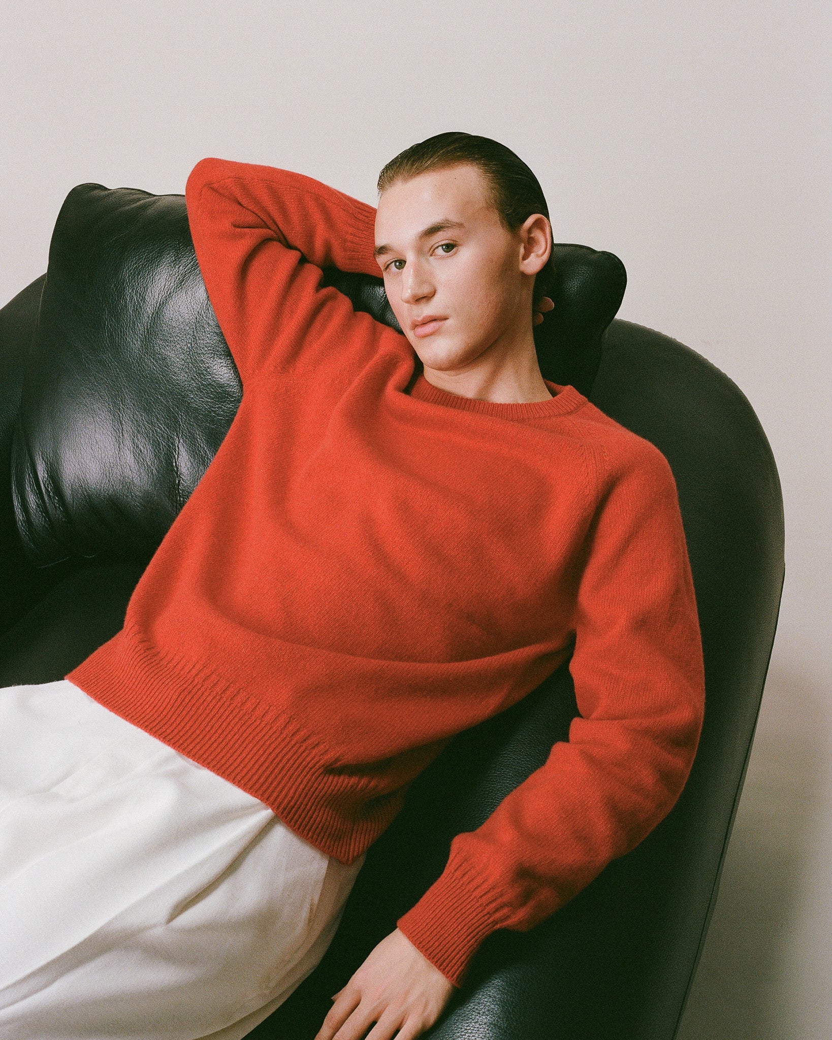 Crewneck cashmere sweater Red Men