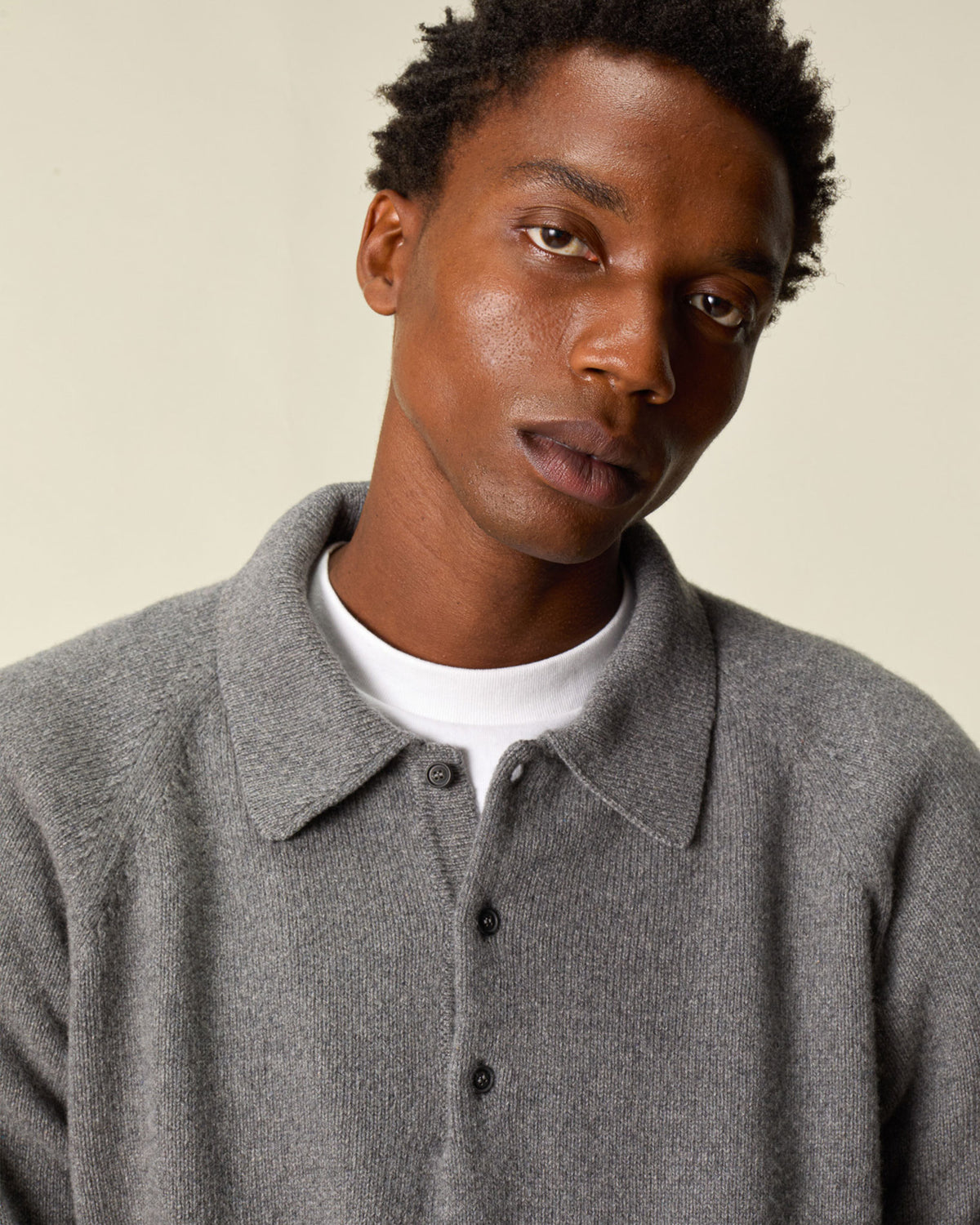 Men's Gray Cashmere polo