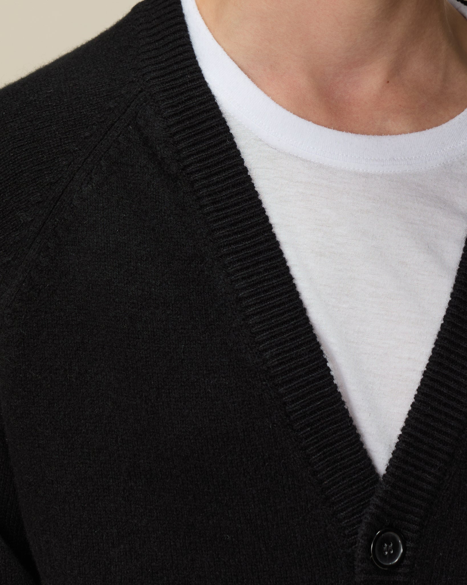Men's Black Cashmere Cardigan