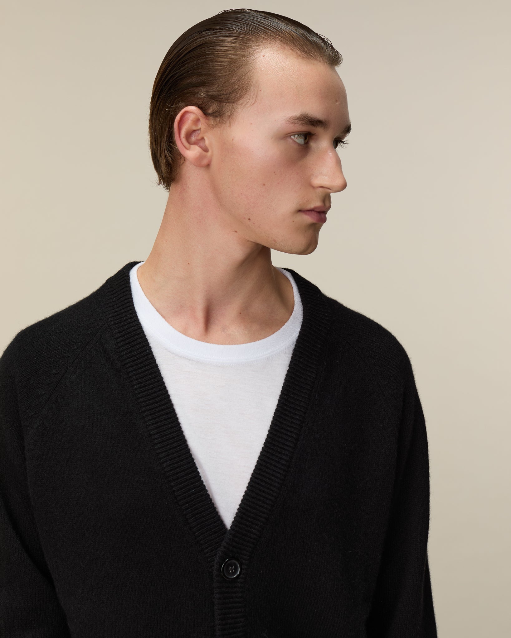 Men's Black Cashmere Cardigan
