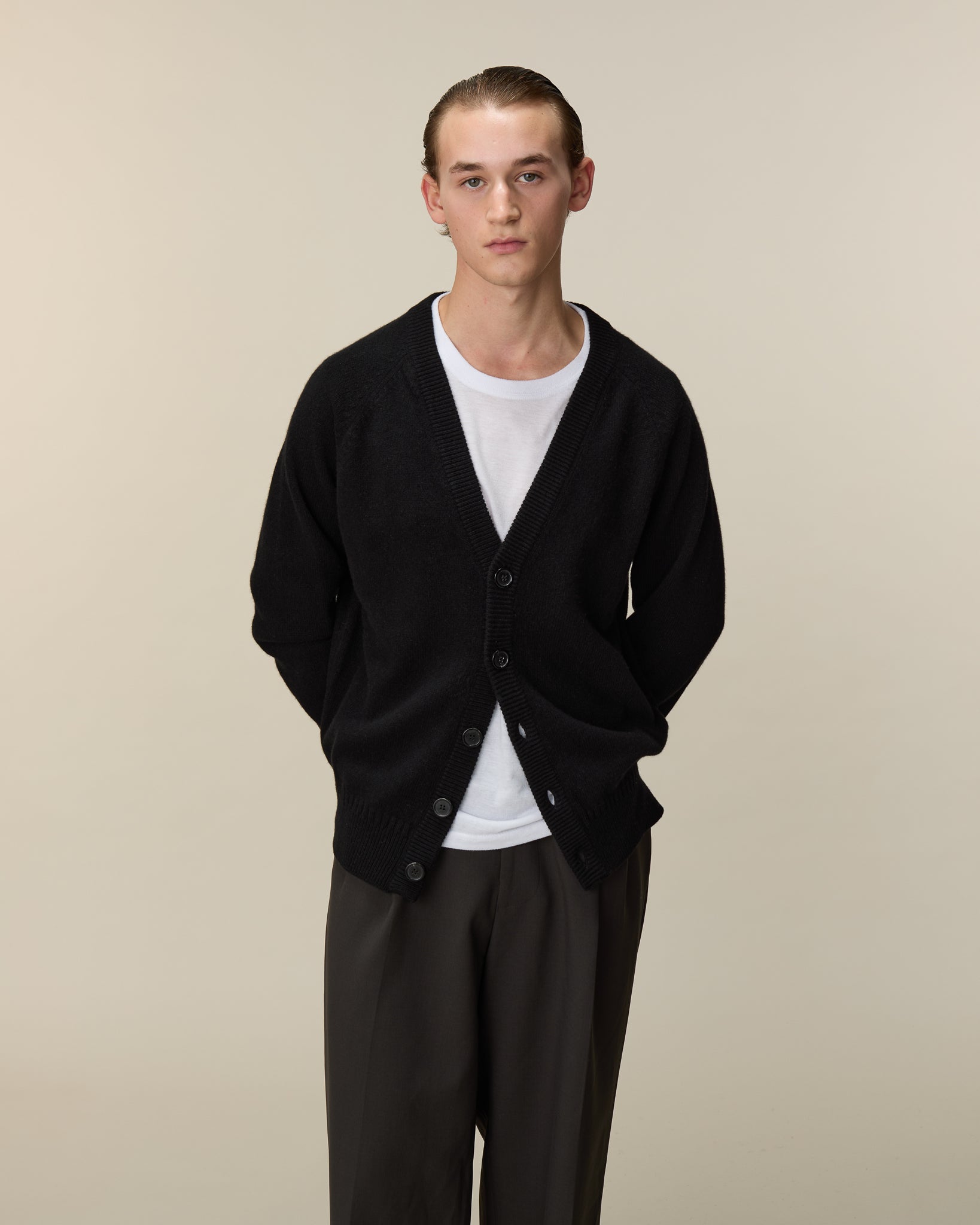 Men's Black Cashmere Cardigan