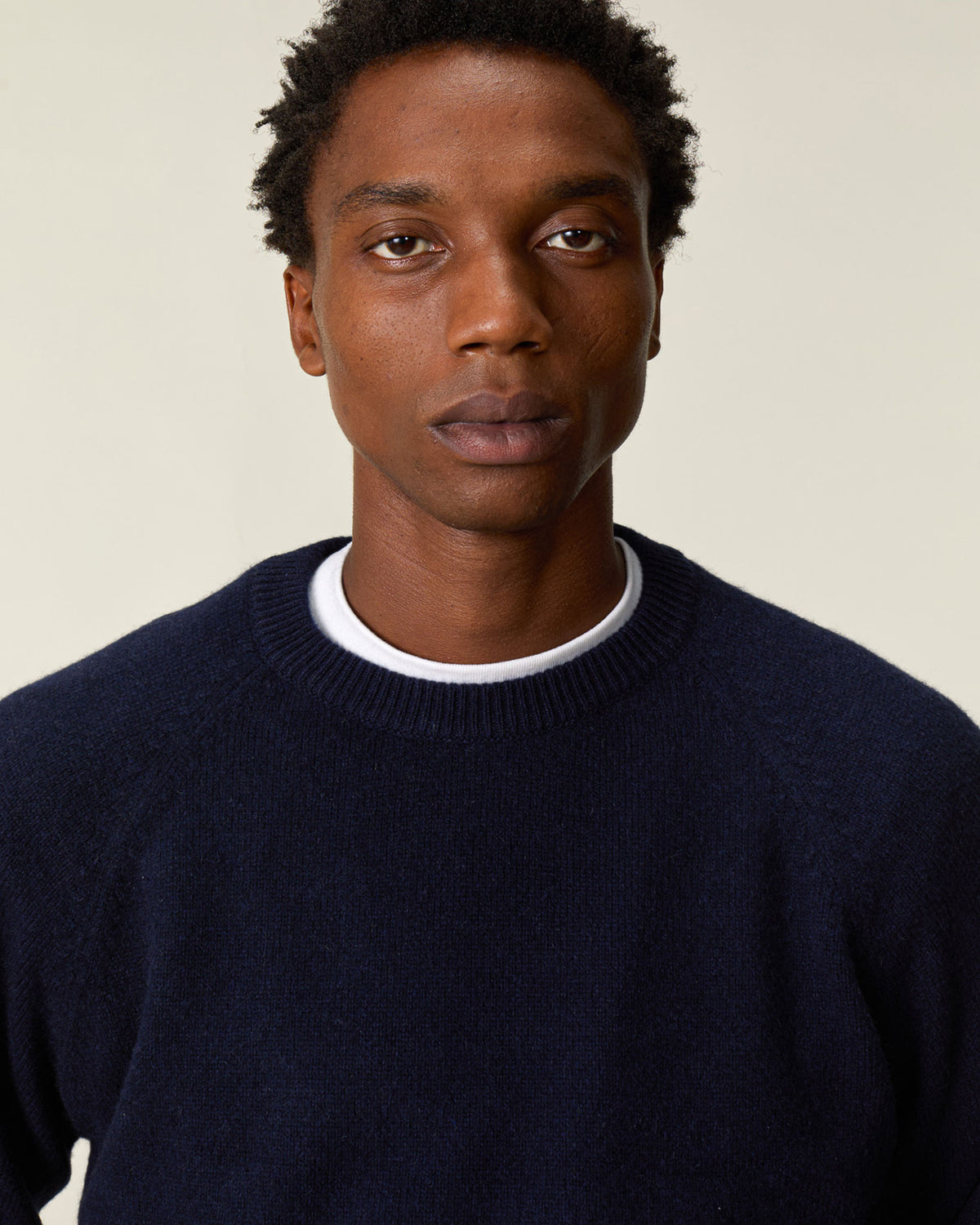 Pull col rond en cachemire Marine foncé Homme