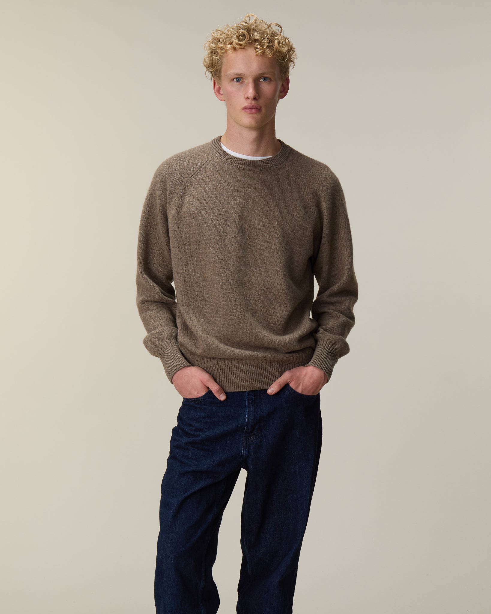 Col rond en cachemire Havana homme