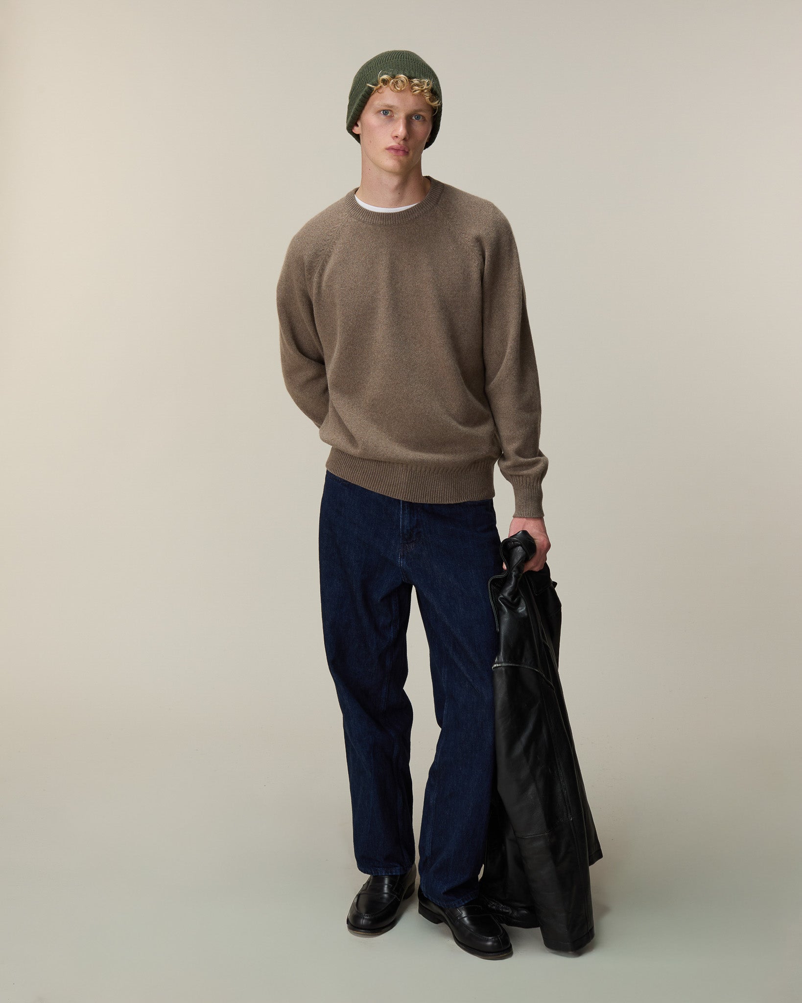 Col rond en cachemire Havana homme