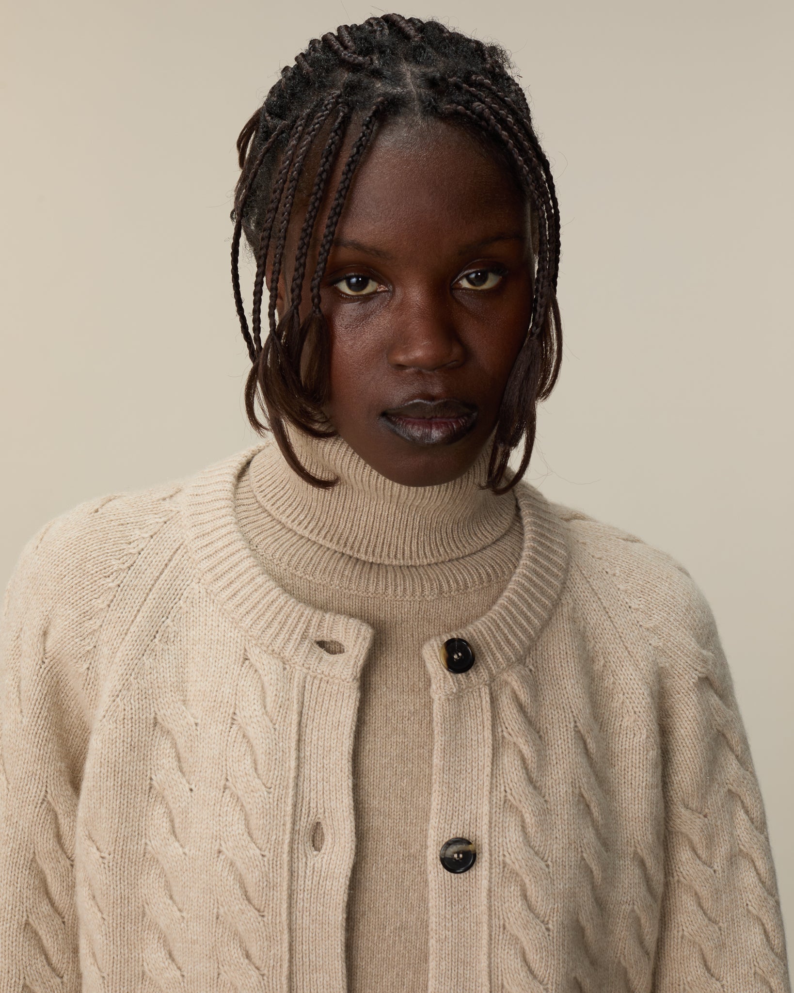 Cardigan torsadé Sable Femme