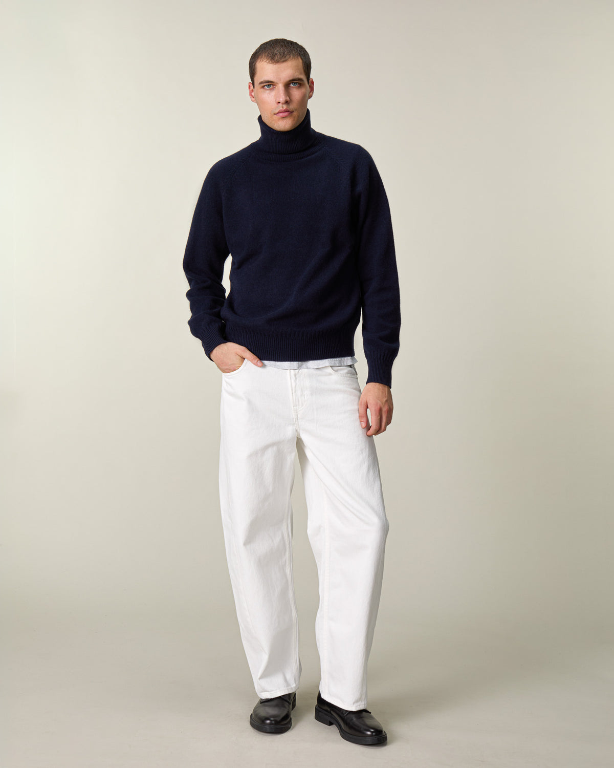 Col roulé en cachemire Marine Homme