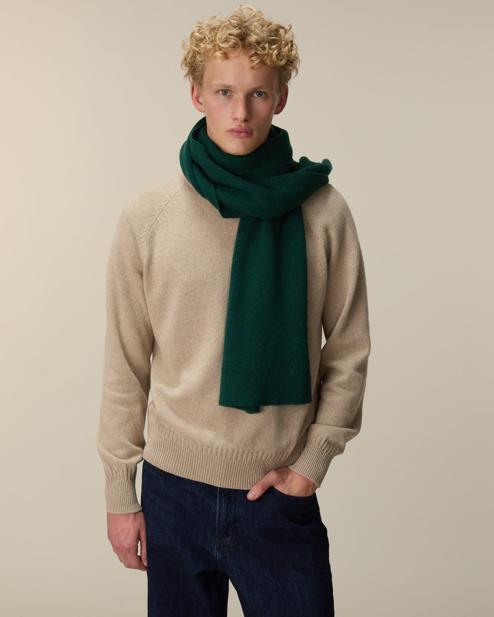 Green Tricot x Sabah Men's Cashmere Scarf