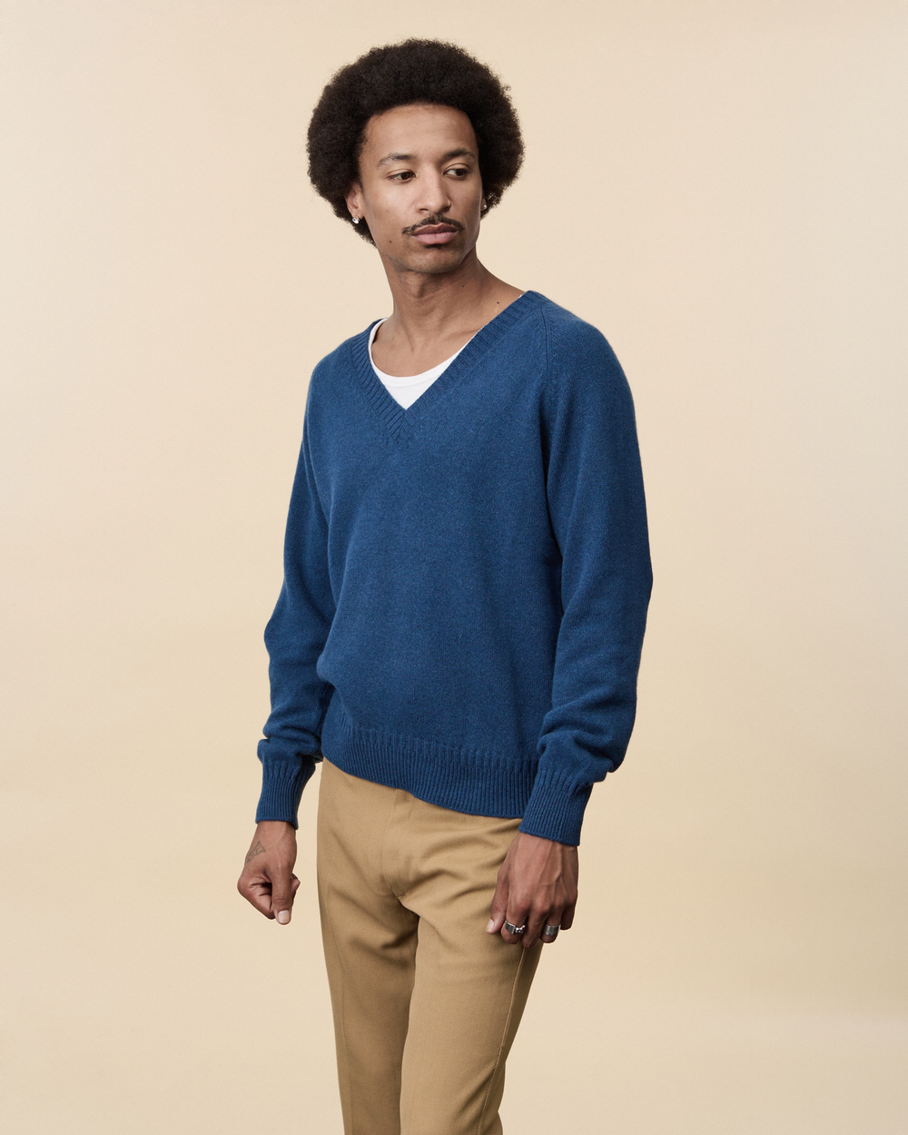 Men's Ocean Cashmere V-Neck