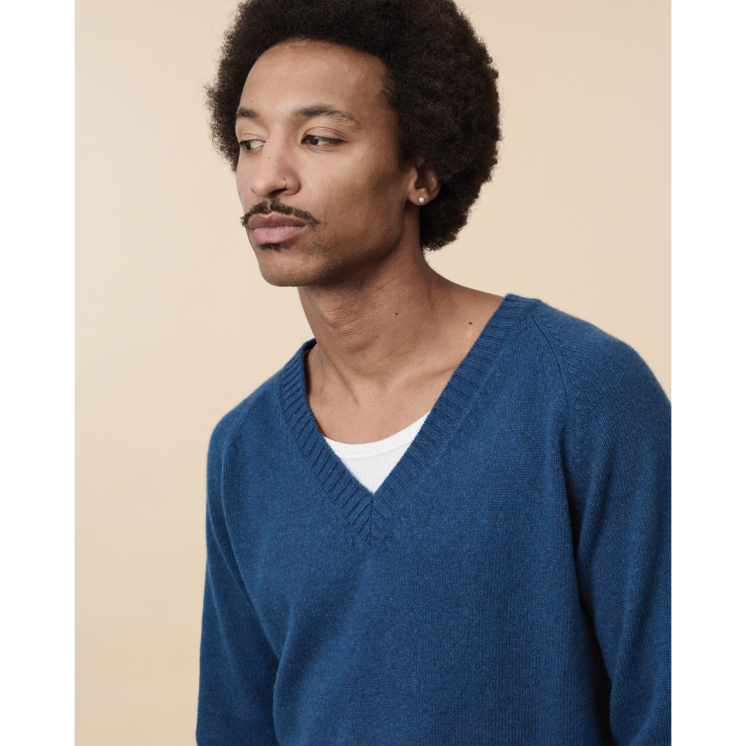 Men's Ocean Cashmere V-Neck