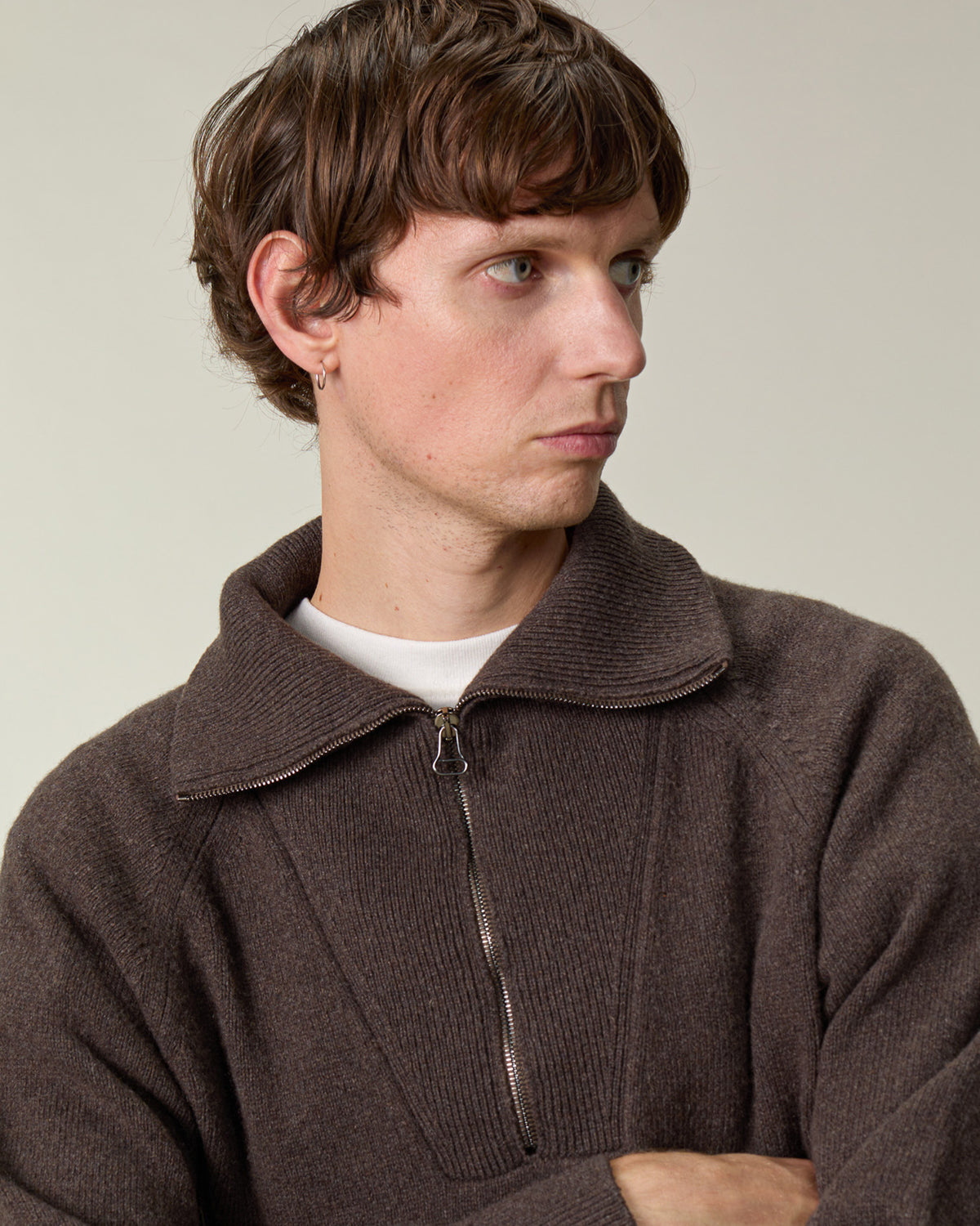 Pull col zippé en cachemire Marmotta Homme