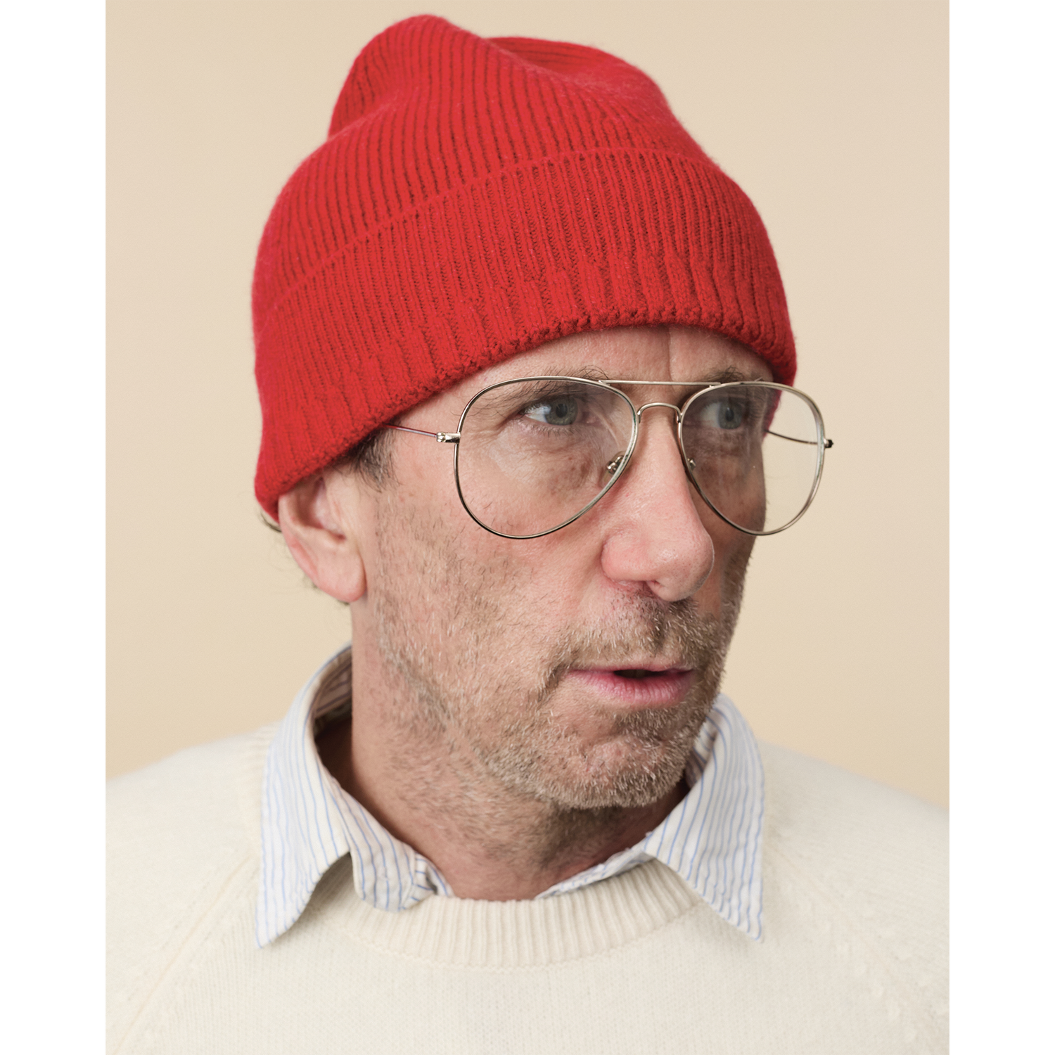 Bonnet en cachemire Rouge Homme