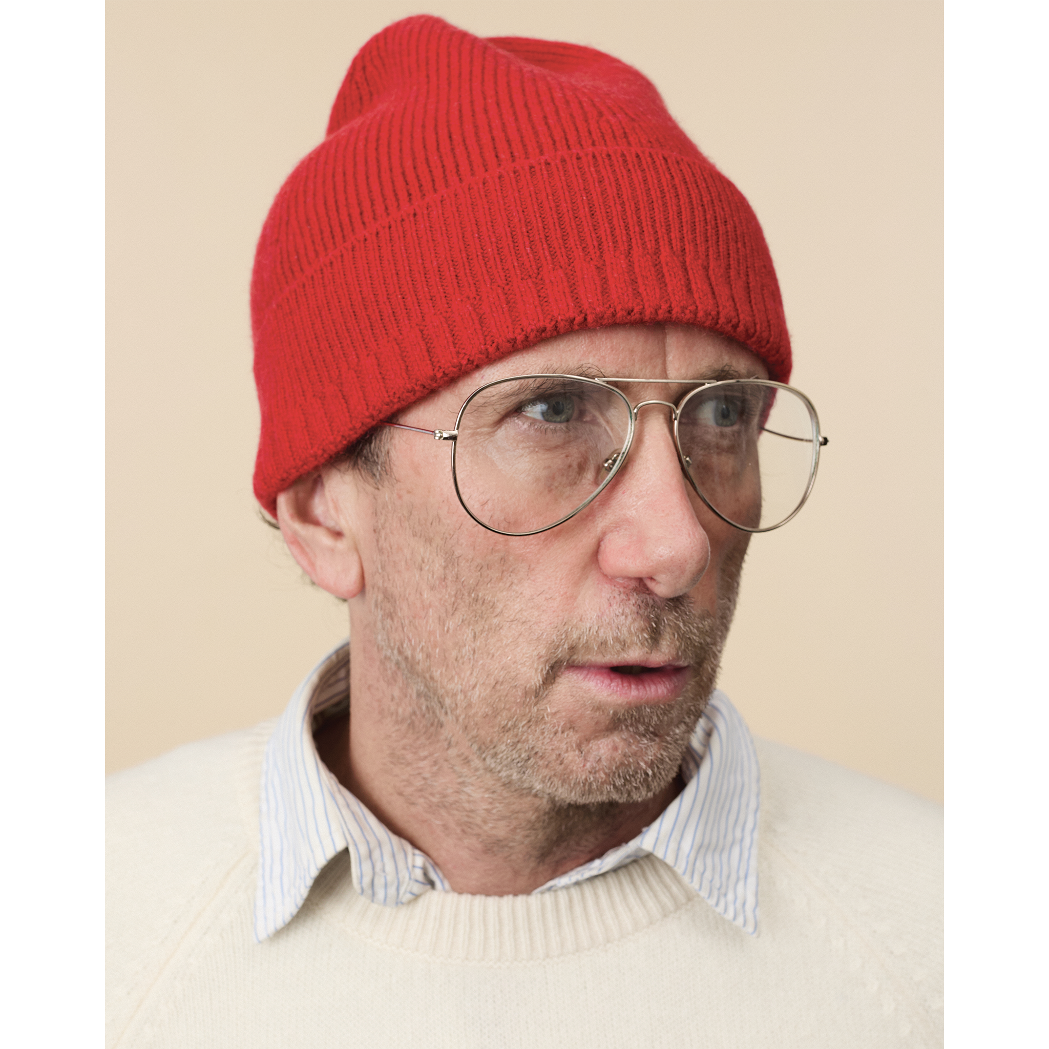 Bonnet en cachemire Rouge Homme