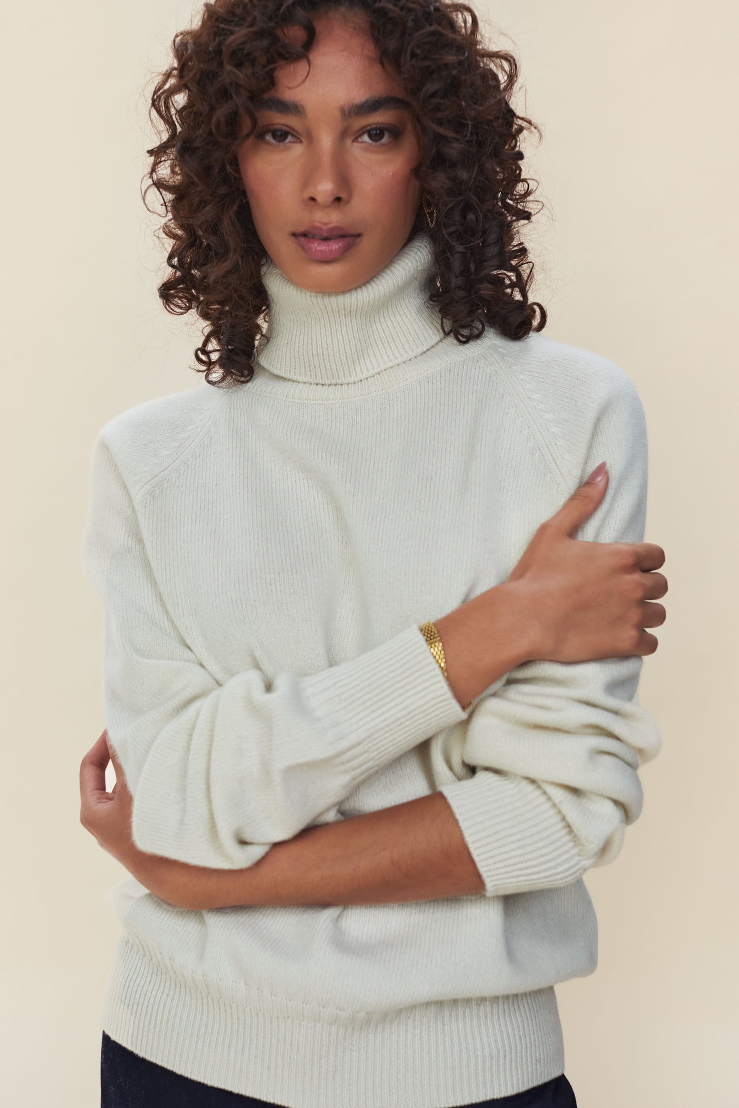 Women's Off-white Cashmere Turtleneck