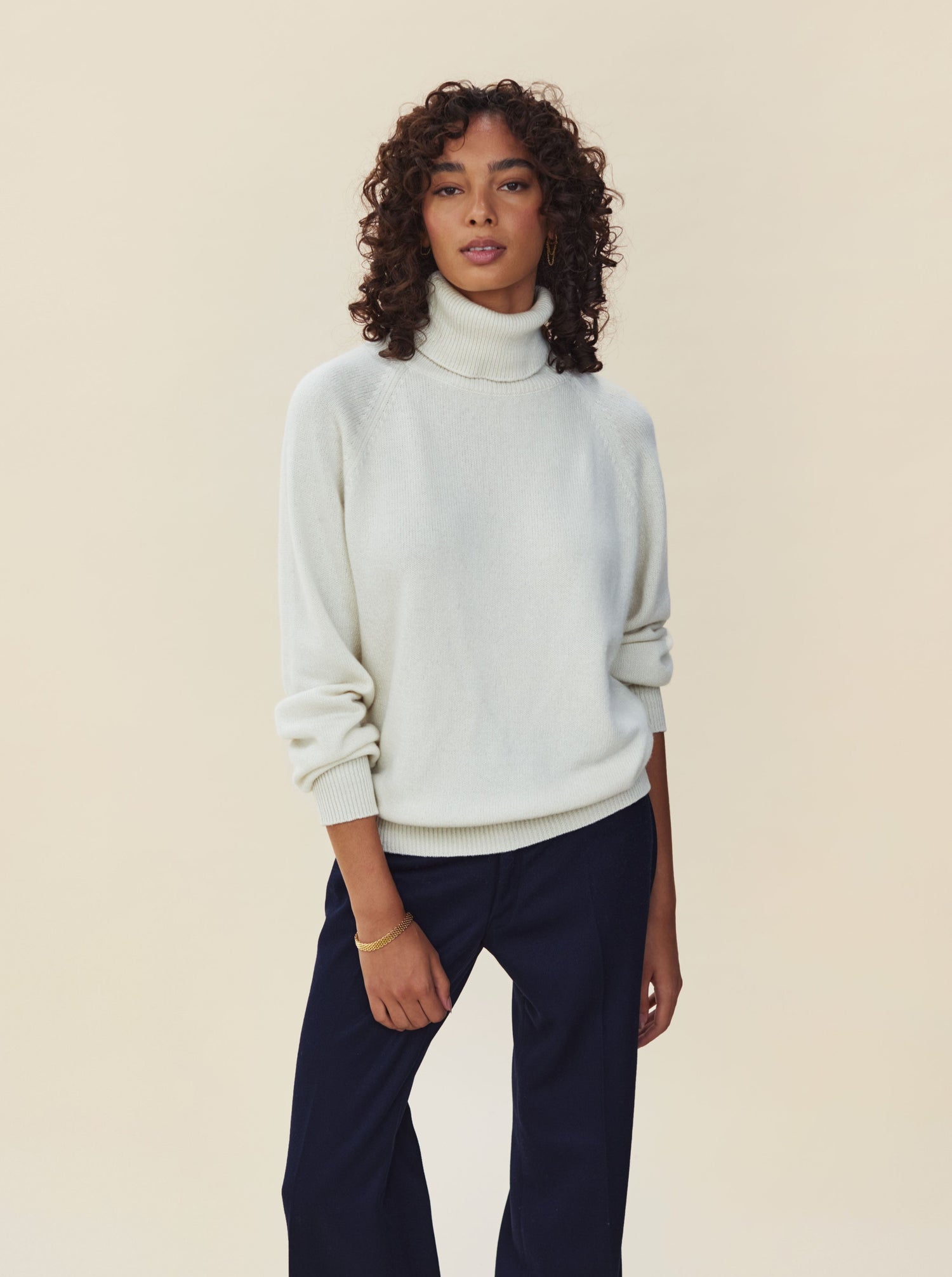 Women's Off-white Cashmere Turtleneck