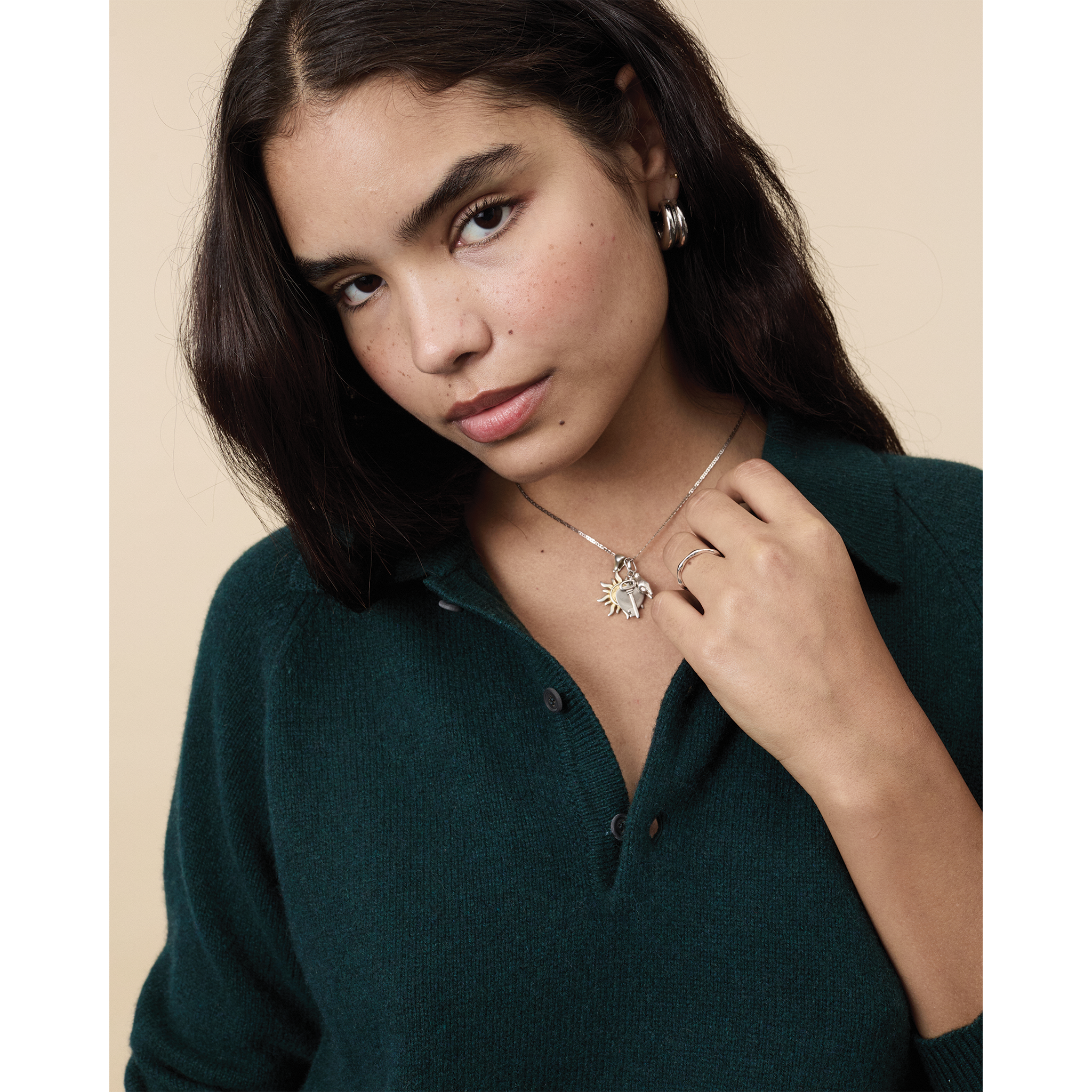Women's Green Cashmere polo