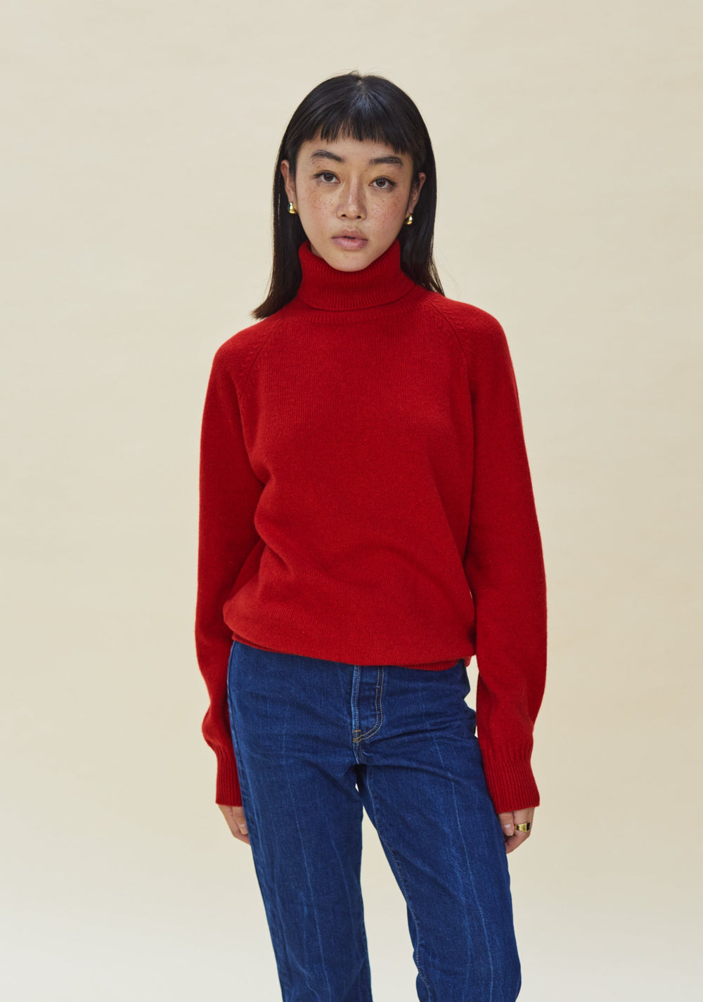 Women's Red cashmere turtleneck