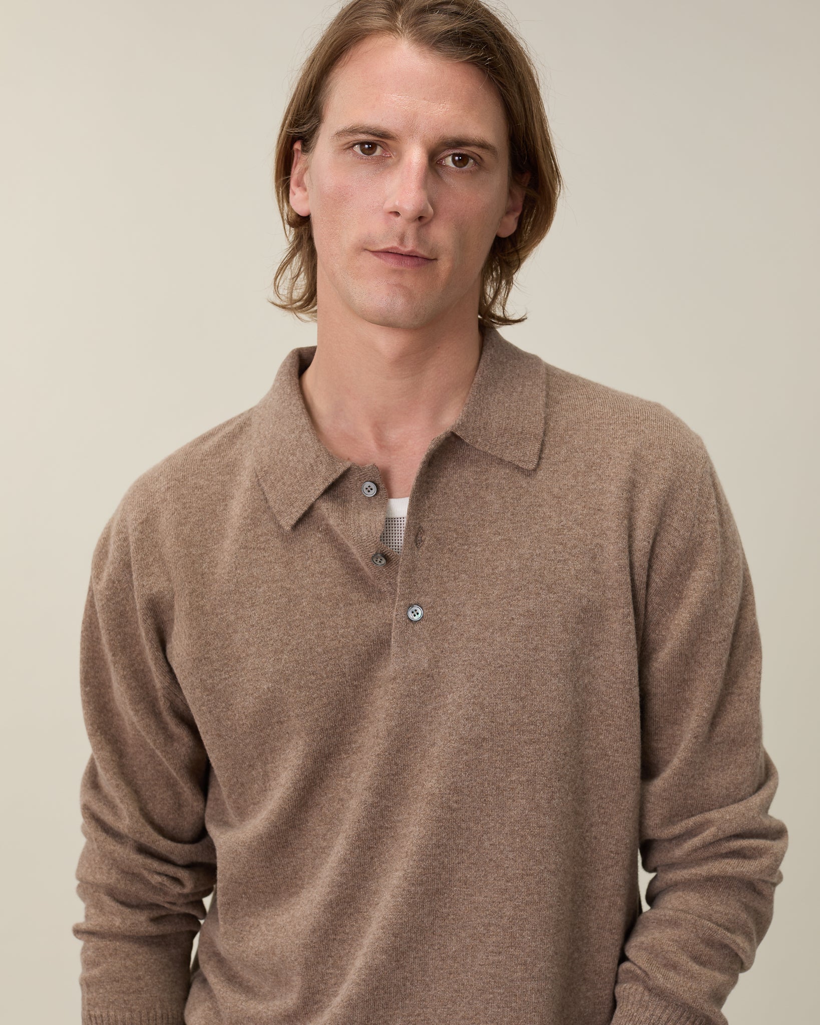 Polo cachemire léger Brun homme - Tricot