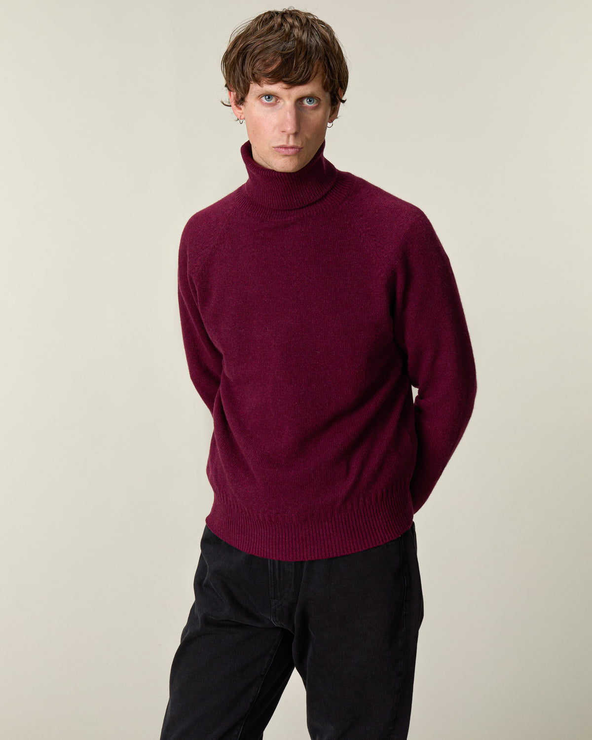 Burgundy Men's Cashmere Turtleneck