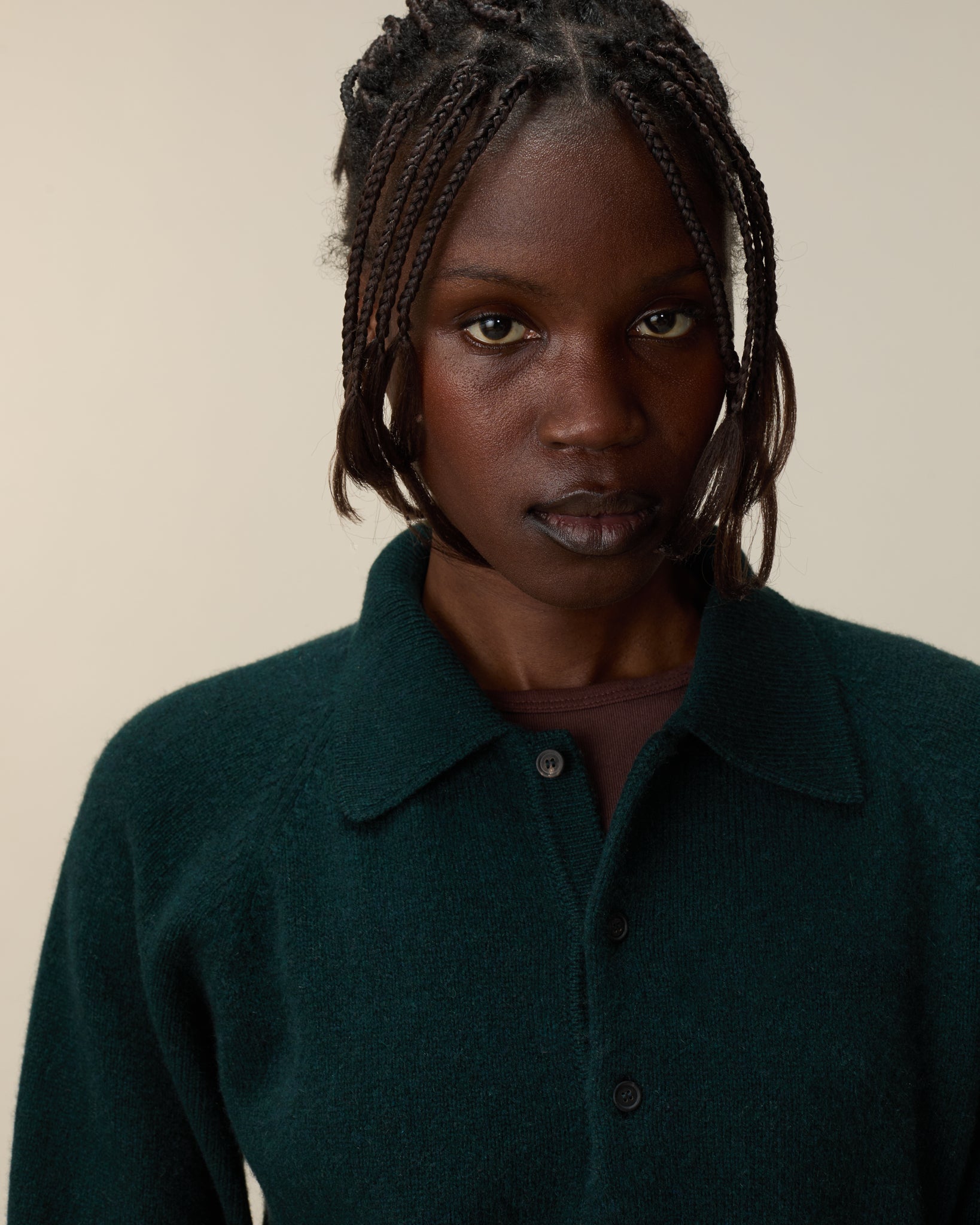Women's Green Cashmere polo