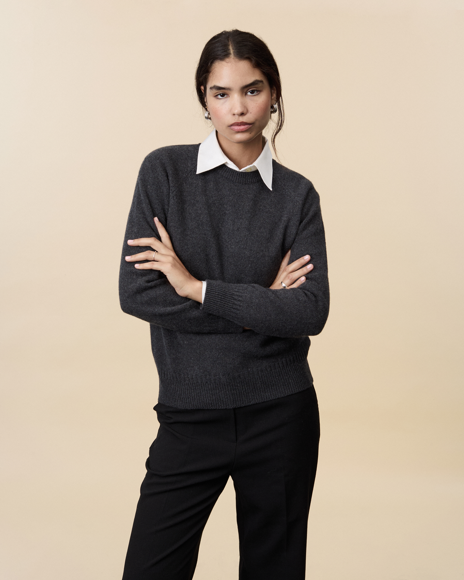 Women's Dark gray Crewneck cashmere sweater 