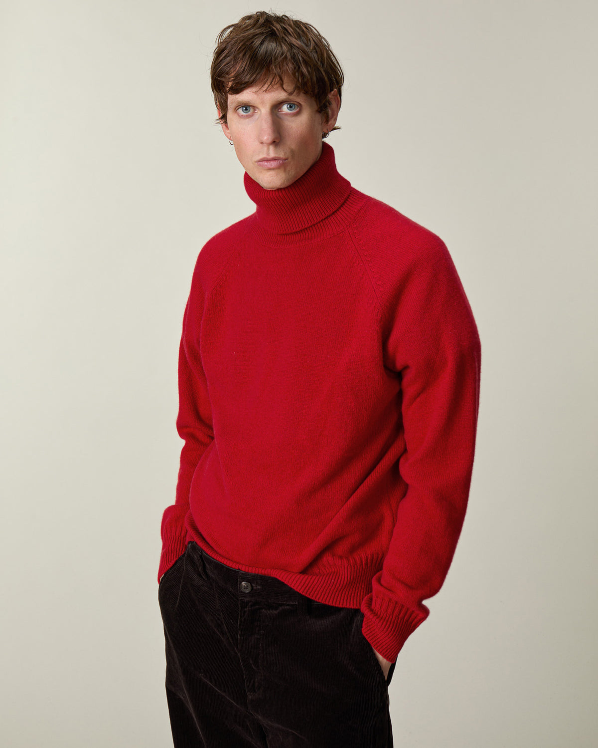 Col roulé en cachemire Rouge homme