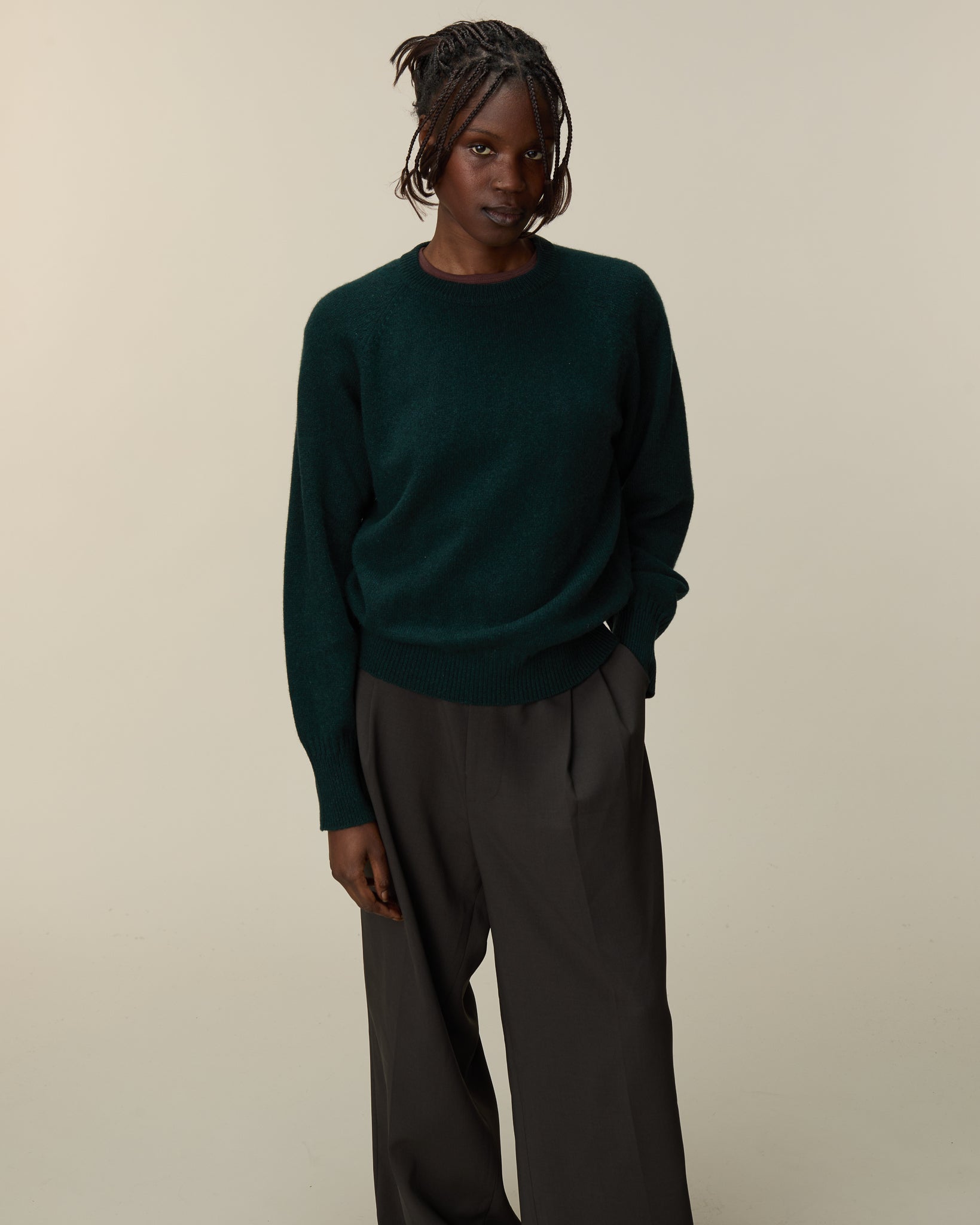 Crewneck cashmere sweater Green Women