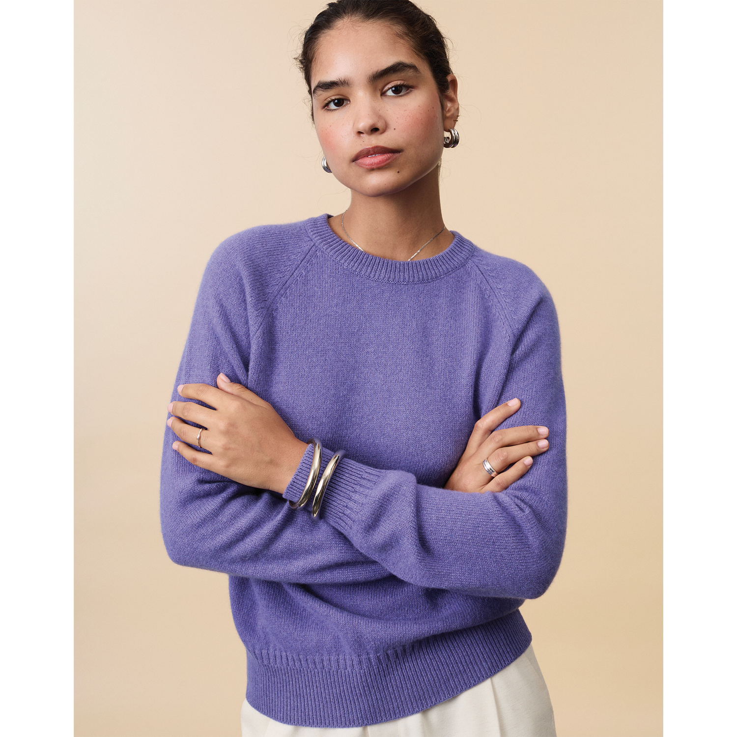 Women's Crewneck cashmere sweater in Purple