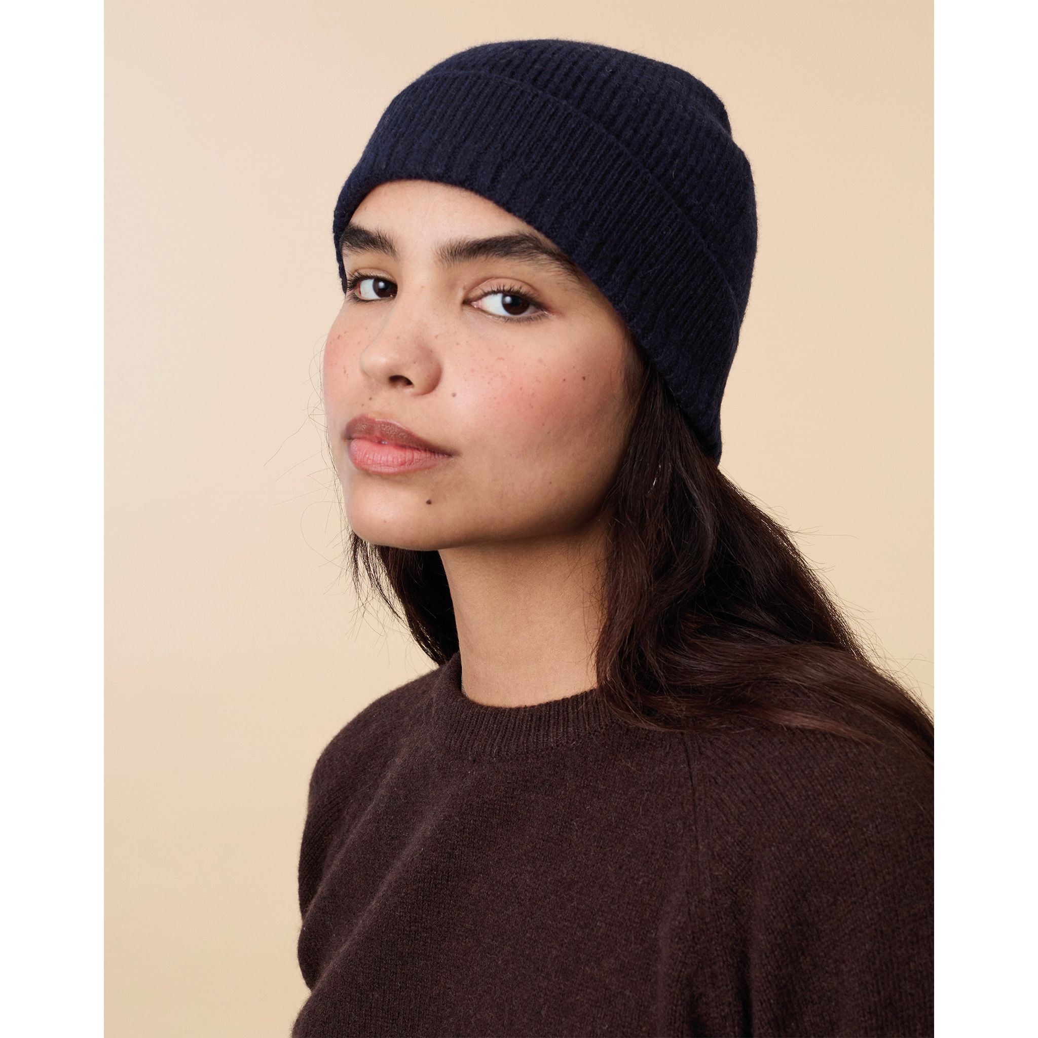 Bonnet en cachemire Marine Femme