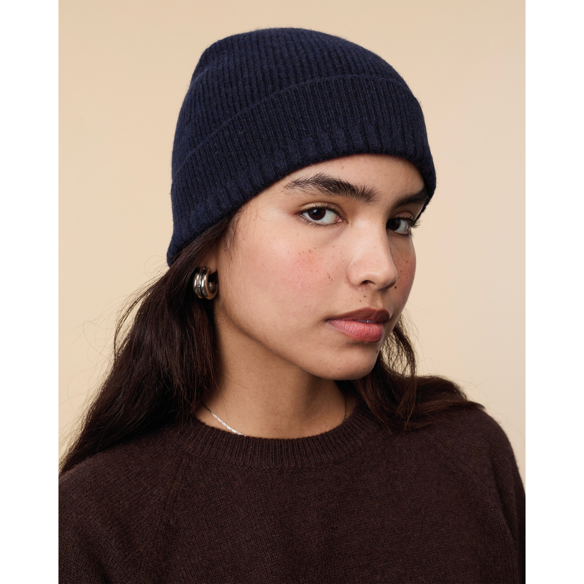 Bonnet en cachemire Marine Femme