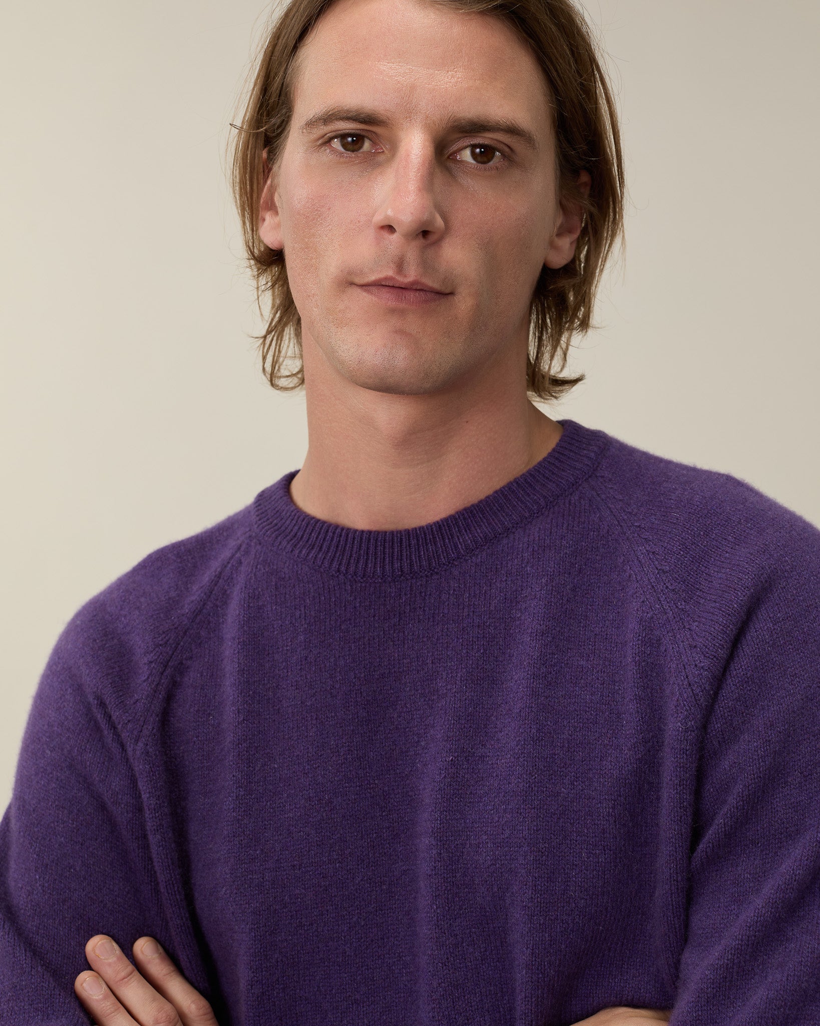 Léo Purple Men's Cashmere Crew Neck Sweater