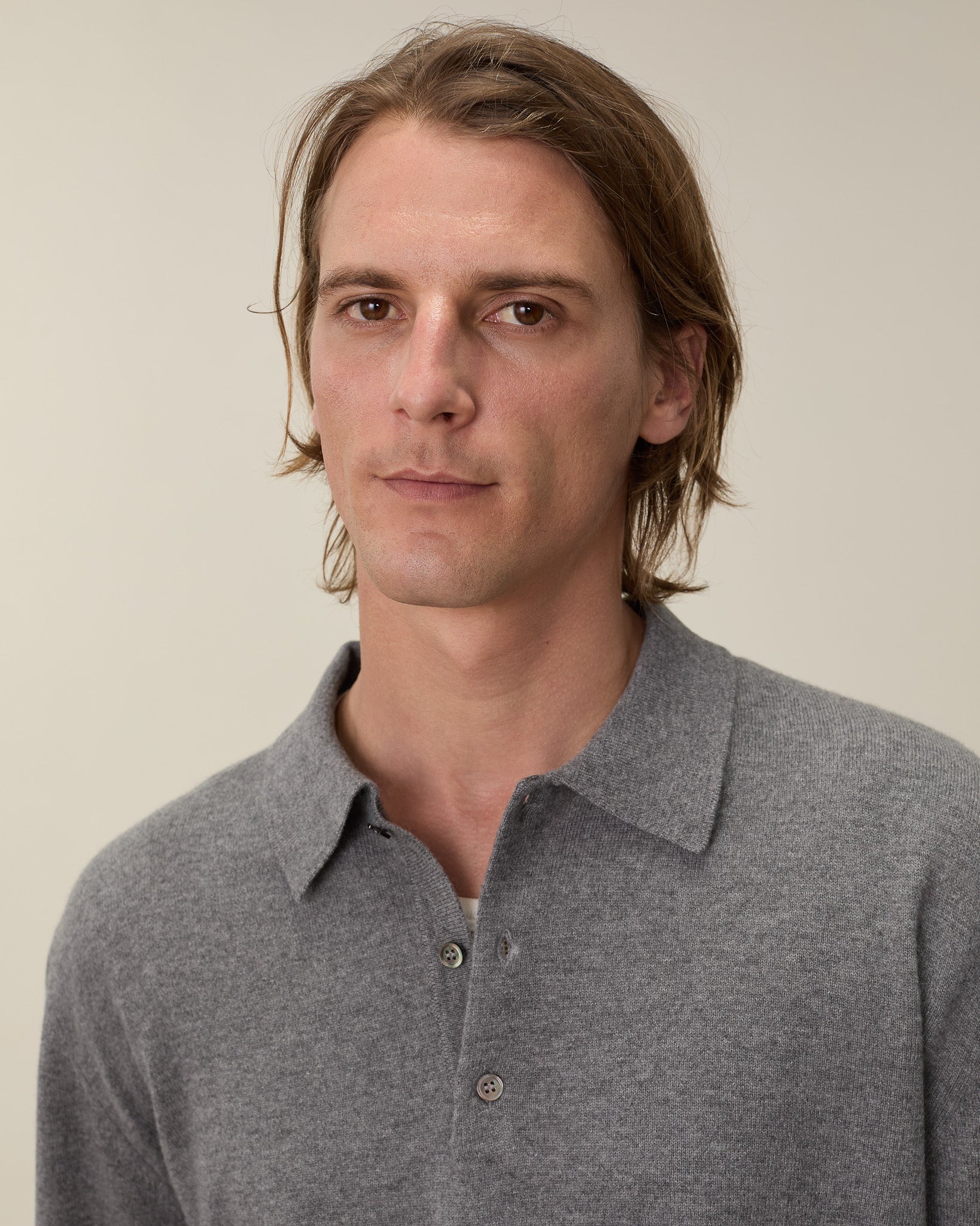 Polo cachemire léger Gris homme - Tricot