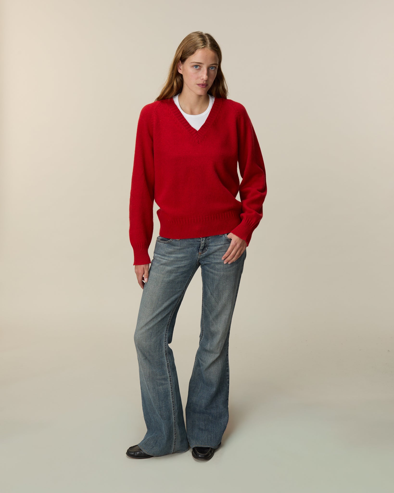 Women's cashmere V-neck 