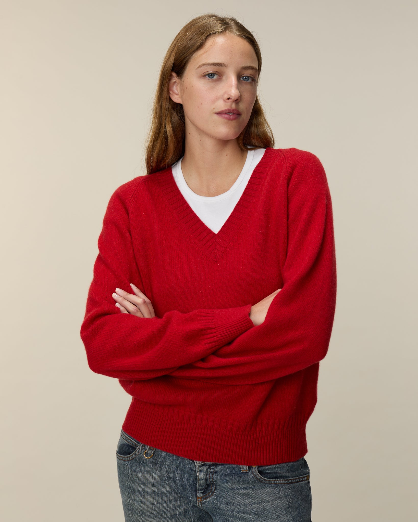 Women's cashmere V-neck 