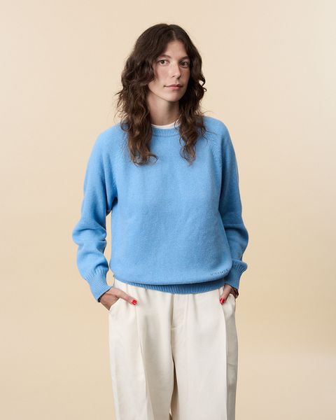 atelier naruse Cotton wool striped knit nakt-30 Sweater gray