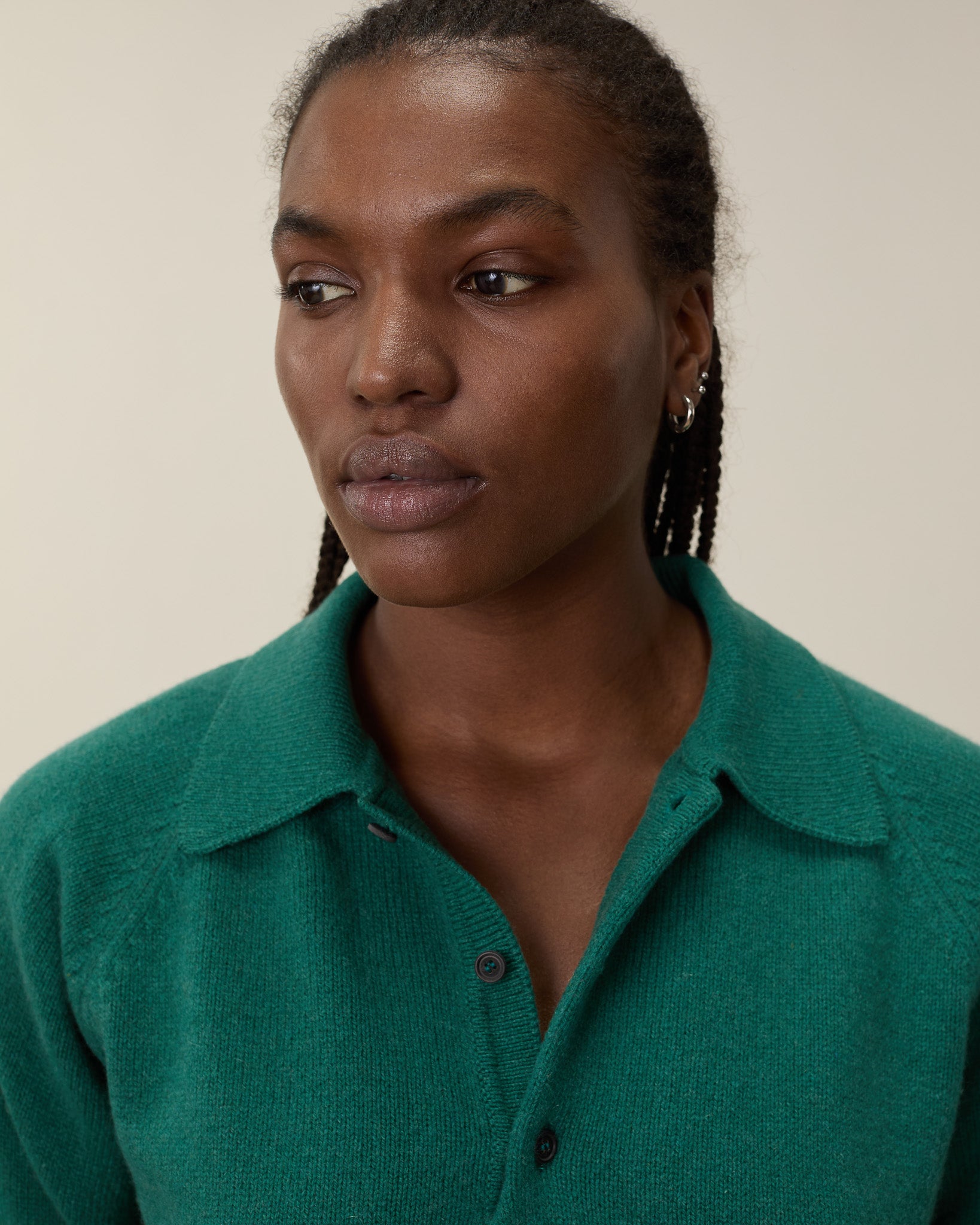 Women's Bottle-green Cashmere polo 