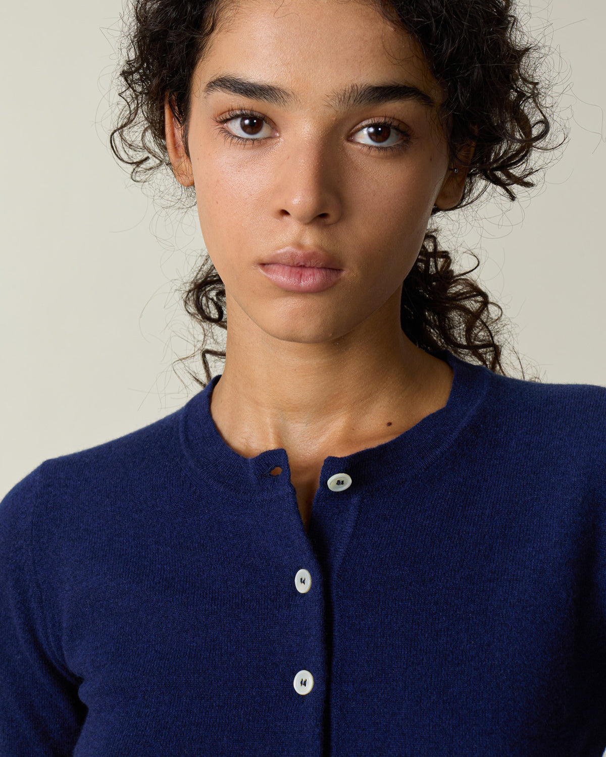 Cardigan Crop Marine Femme
