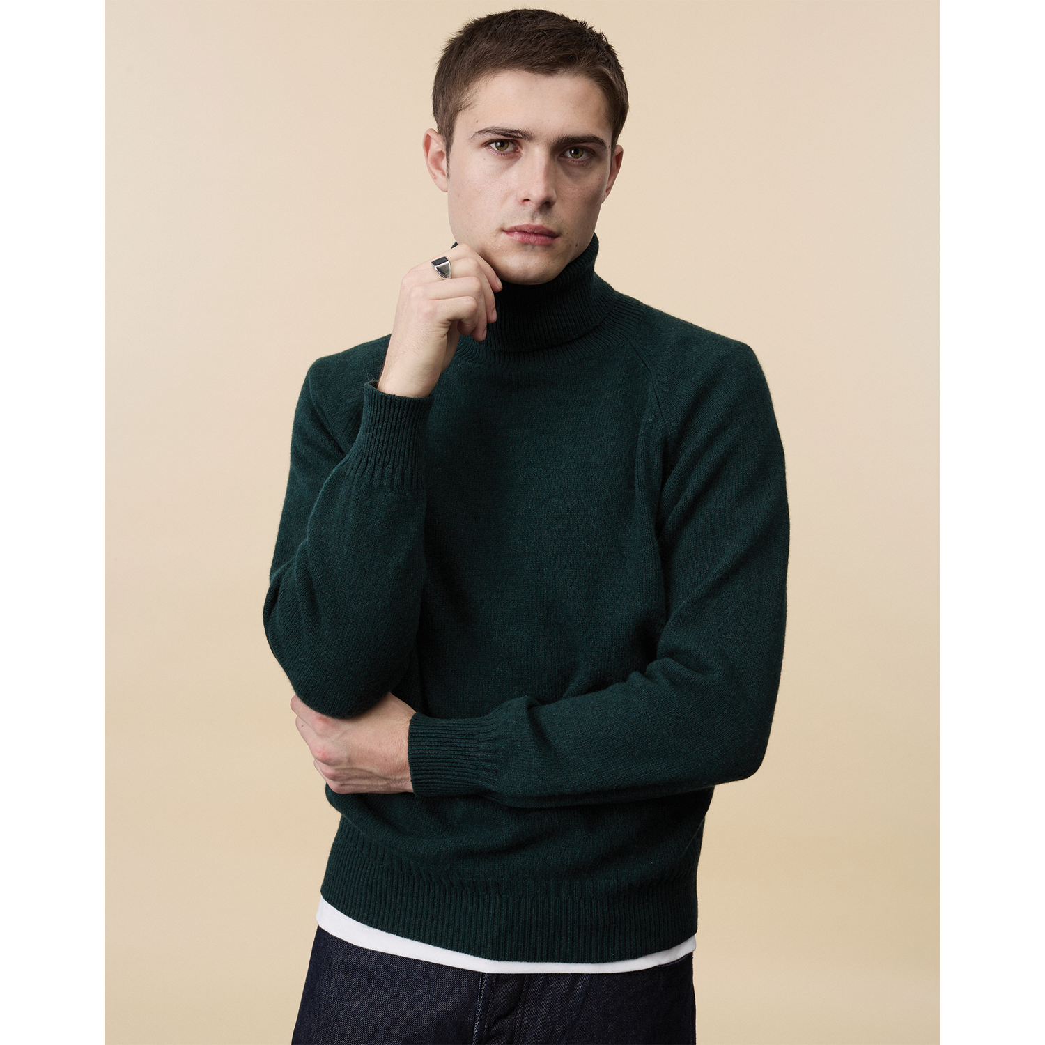 Men's Green Cashmere turtleneck