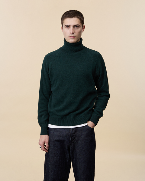 Men's Green Cashmere turtleneck | Tricot