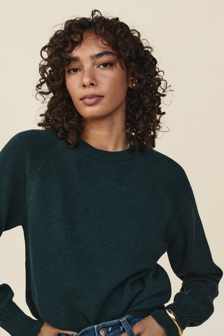 Crewneck cashmere sweater Green Women