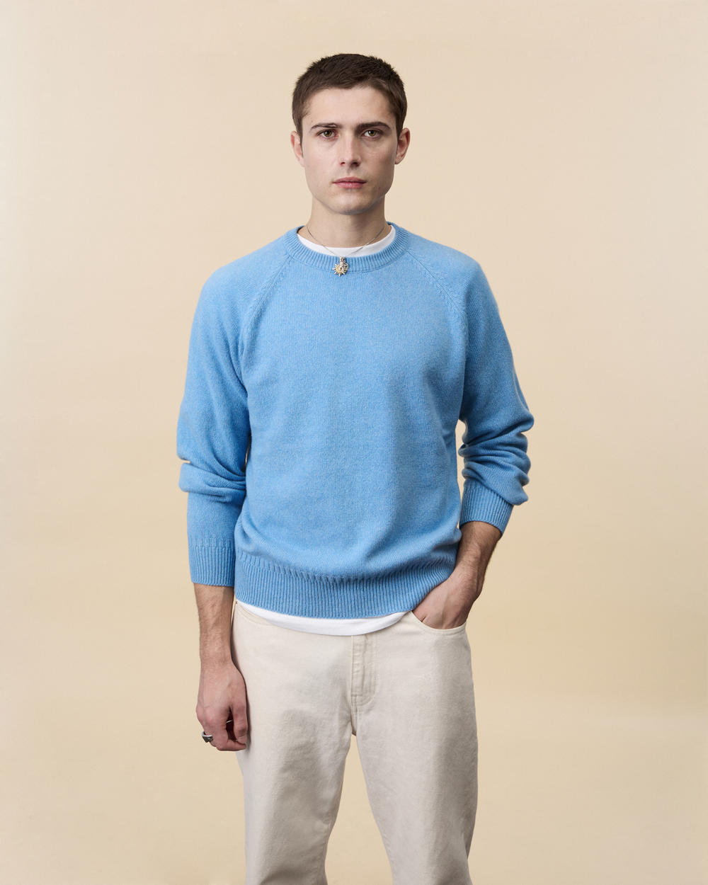 Men's Nina's blue Cashmere crewneck