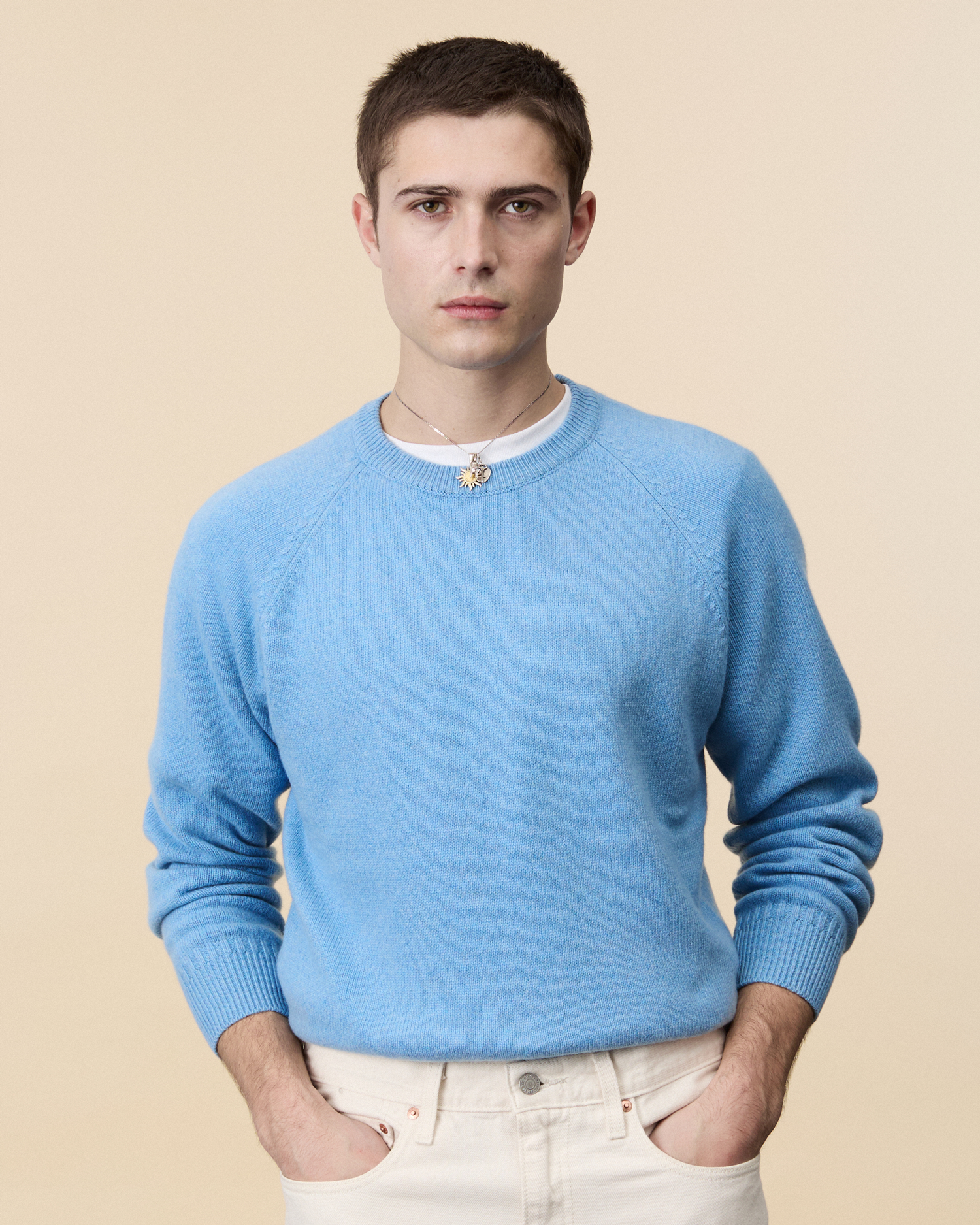 Men's Nina's blue Cashmere crewneck