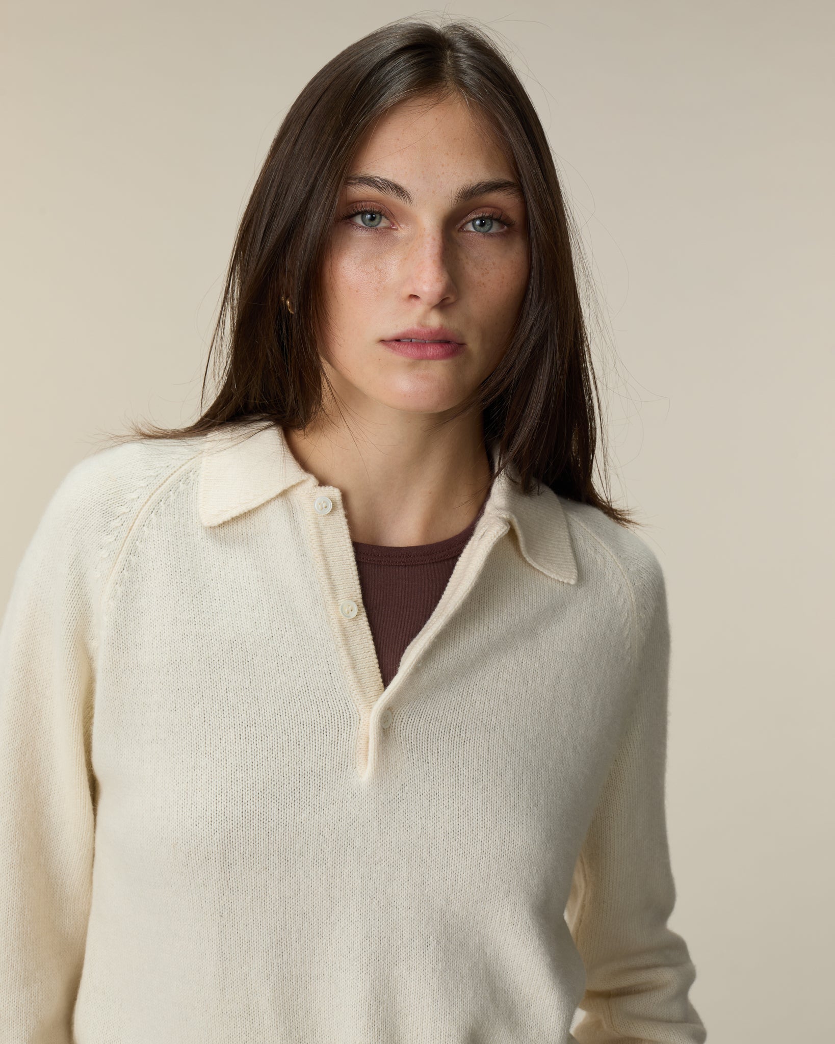 Women's off-white Cashmere polo
