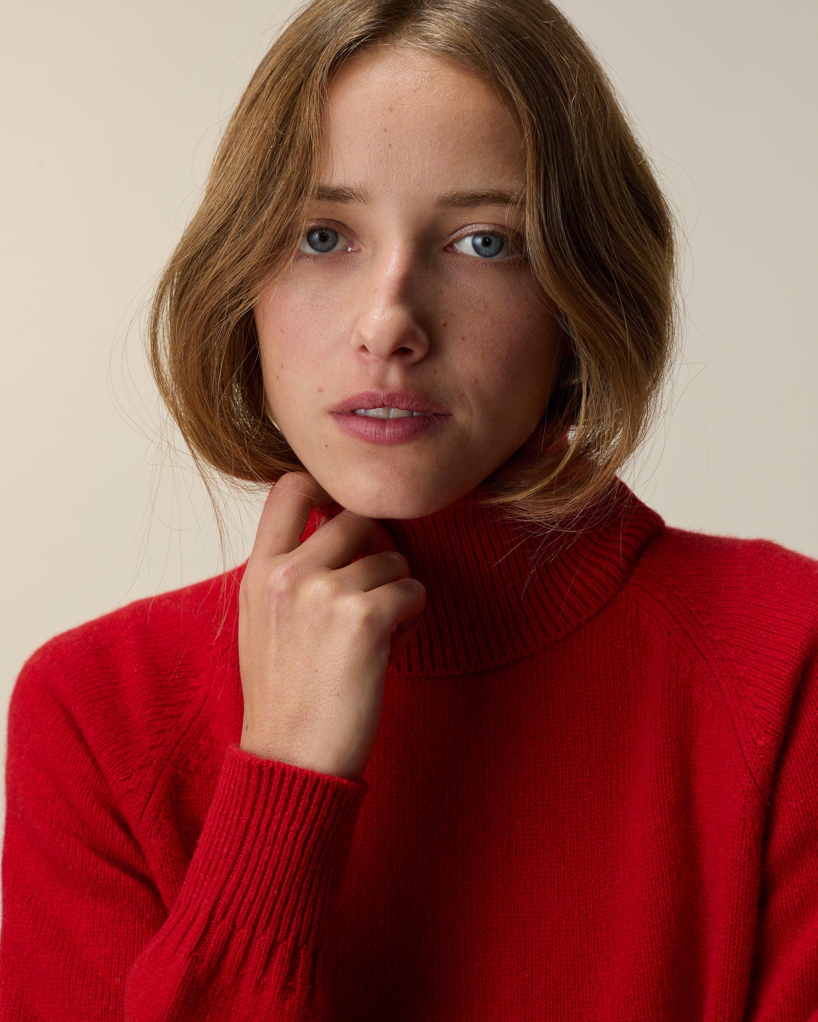 Col roulé en cachemire Rouge femme