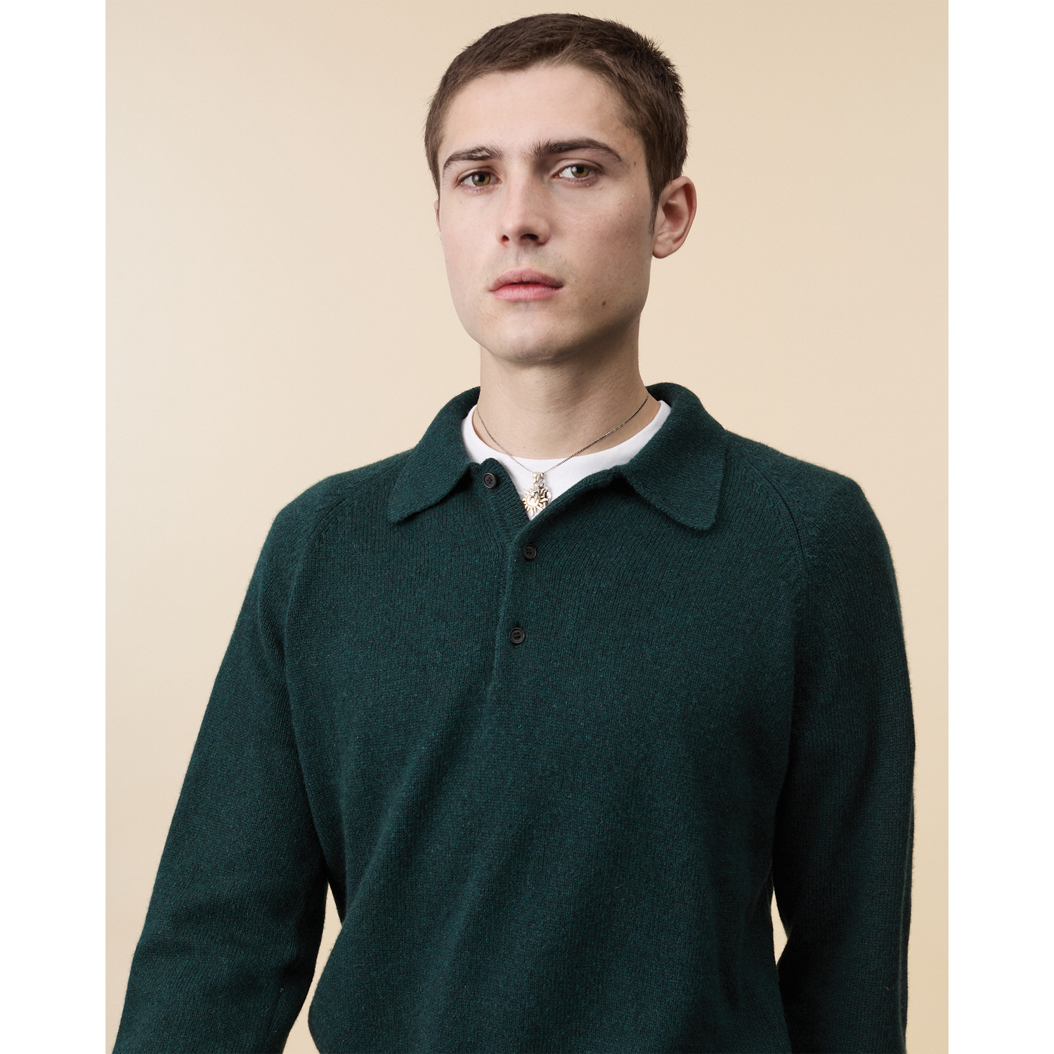 Men's Green Cashmere polo