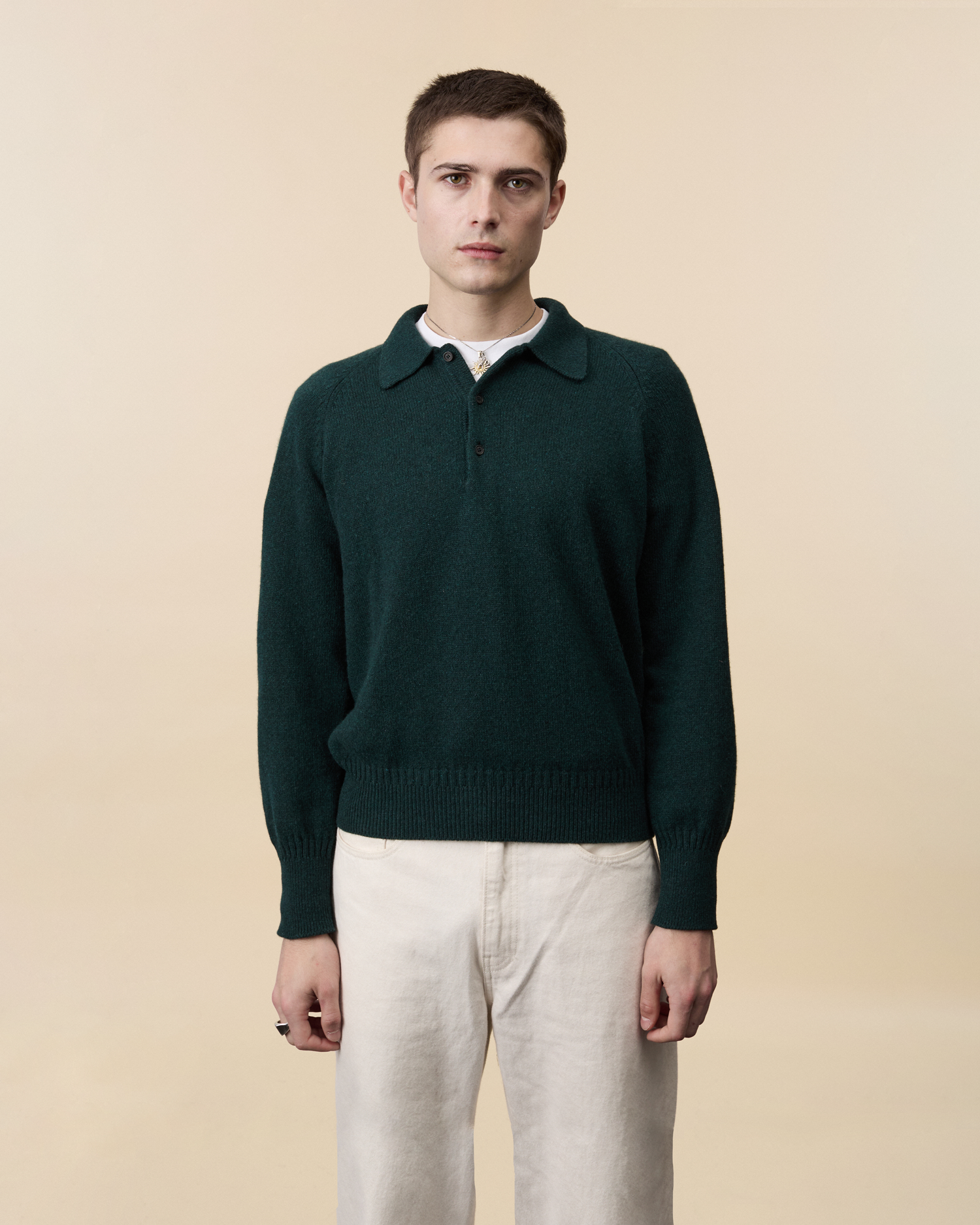 Men's Green Cashmere polo