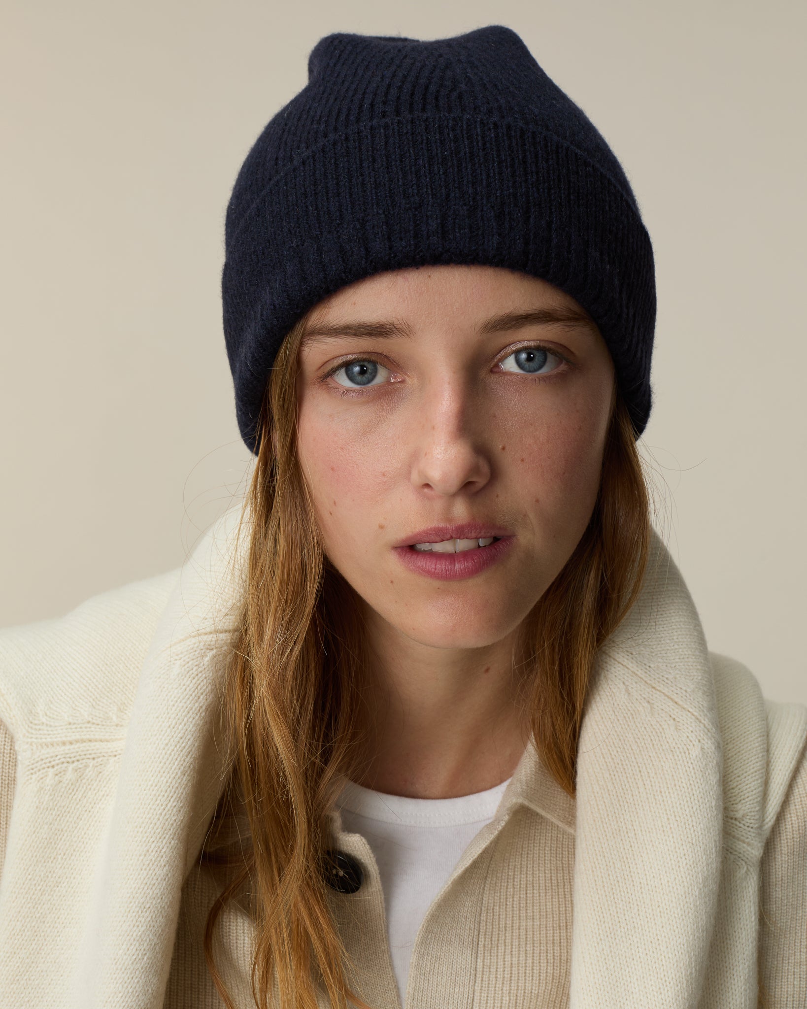 Bonnet en cachemire Marine Femme