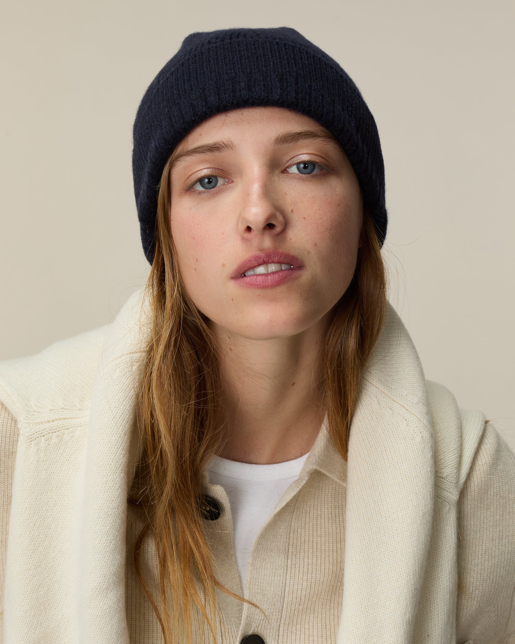 Bonnet en cachemire Marine Femme