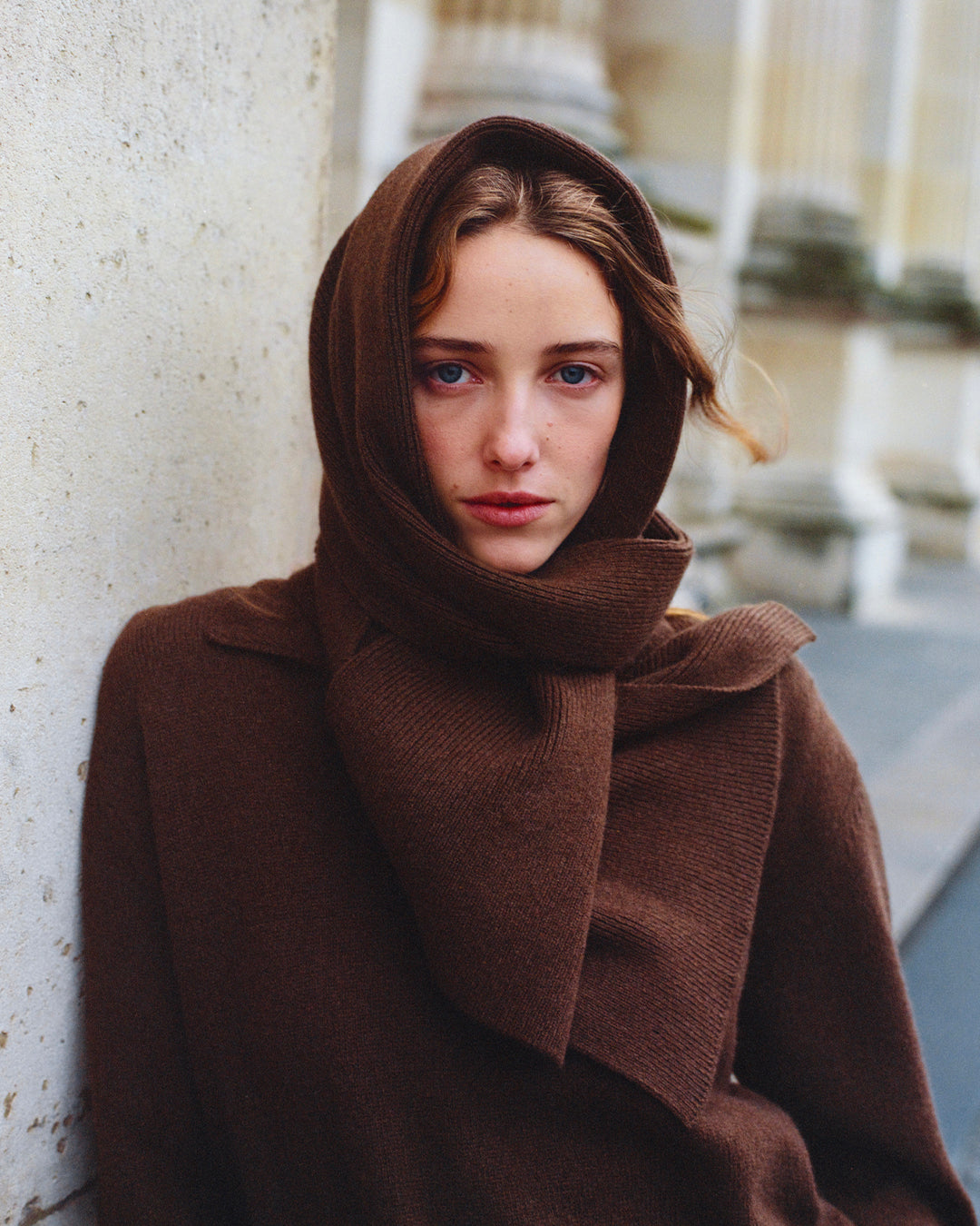 Écharpe Tricot x Sabah Marron Femme